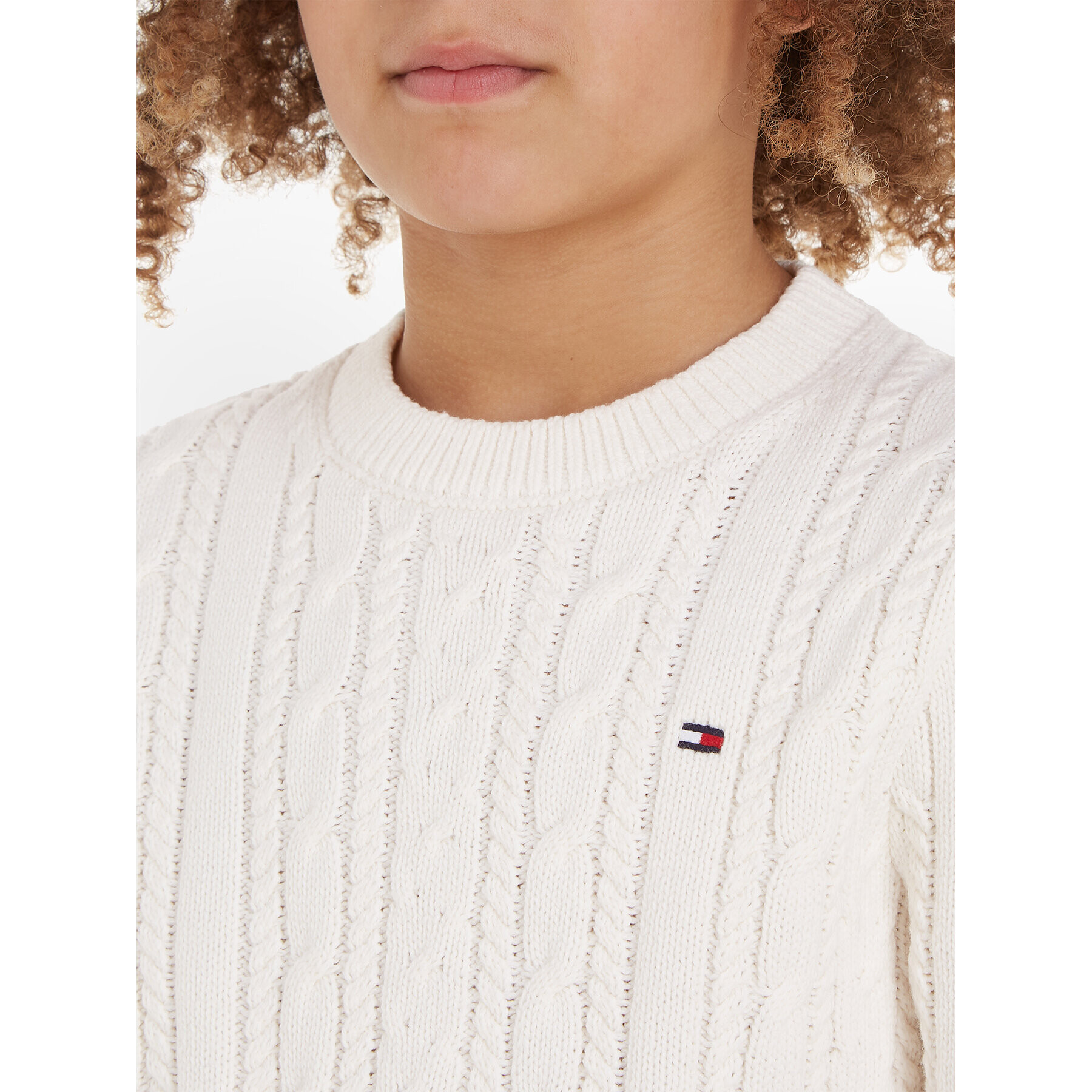 Tommy Hilfiger Пуловер KB0KB08512 Бял Regular Fit - Pepit.bg