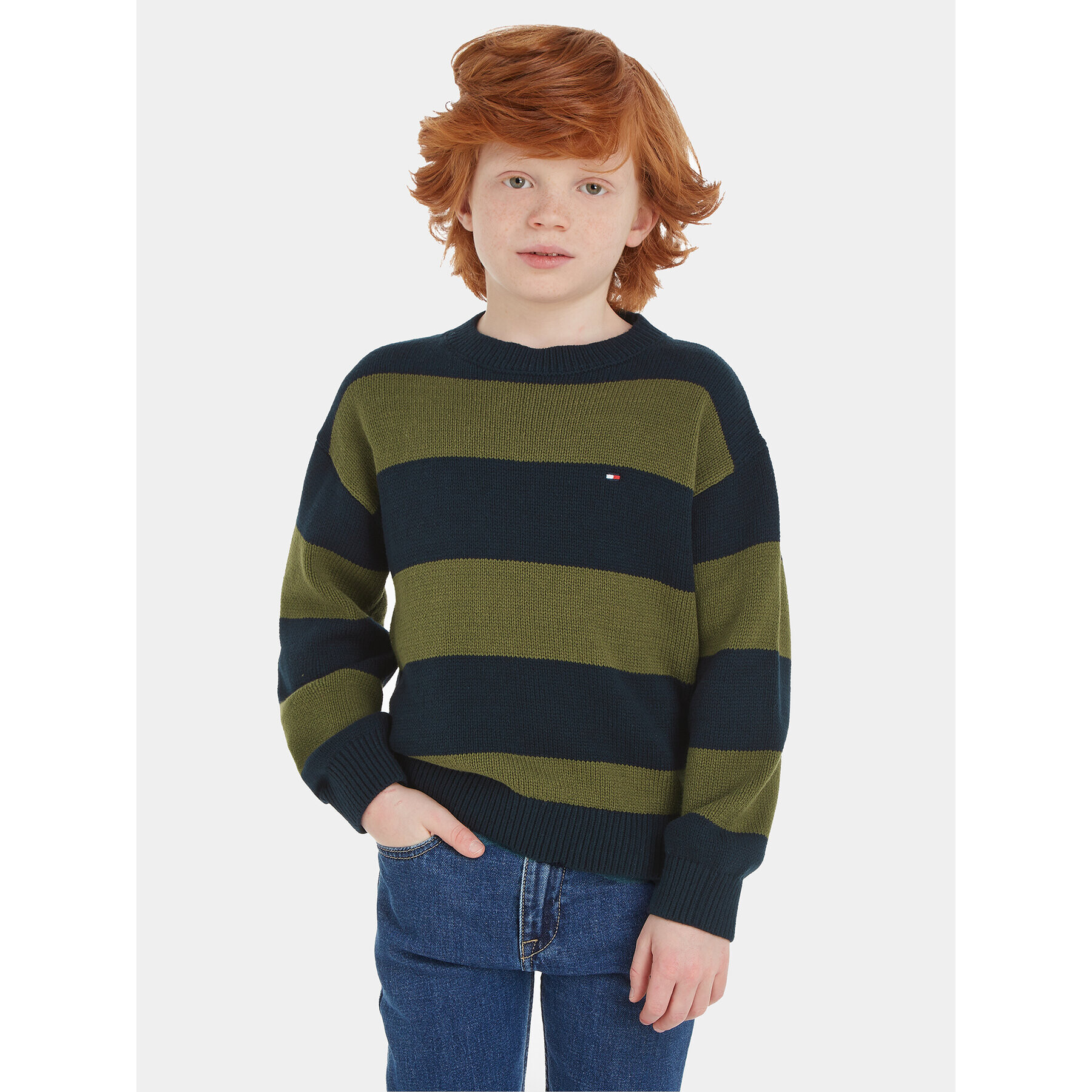 Tommy Hilfiger Пуловер KB0KB08515 Зелен Regular Fit - Pepit.bg
