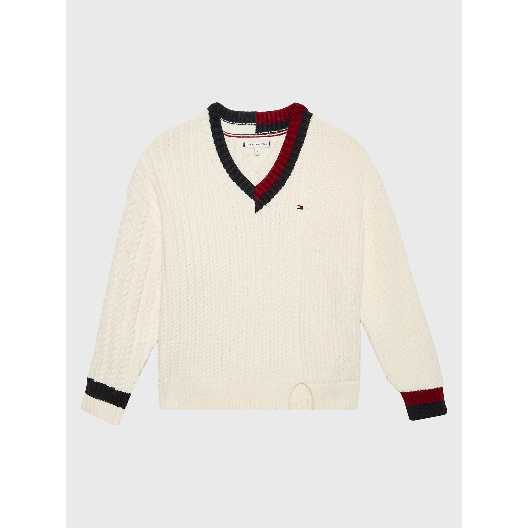 Tommy Hilfiger Пуловер KG0KG06903 Екрю Oversize - Pepit.bg