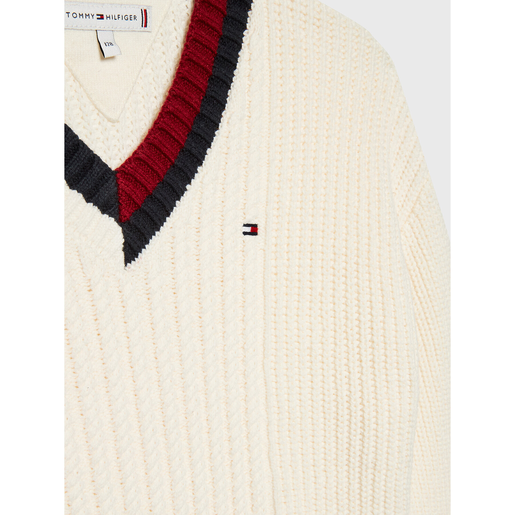 Tommy Hilfiger Пуловер KG0KG06903 Екрю Oversize - Pepit.bg