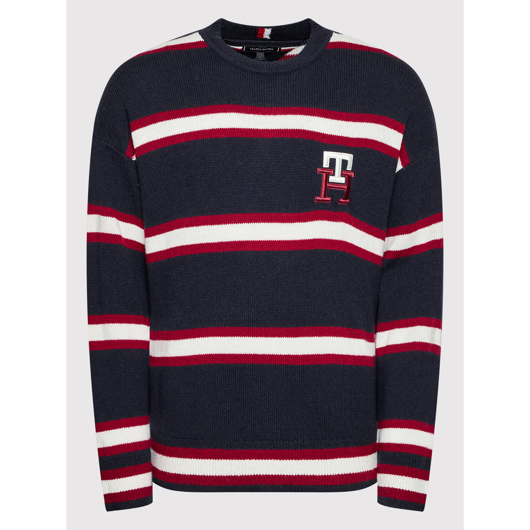Tommy Hilfiger Пуловер Monogram MW0MW28052 Тъмносин Regular Fit - Pepit.bg