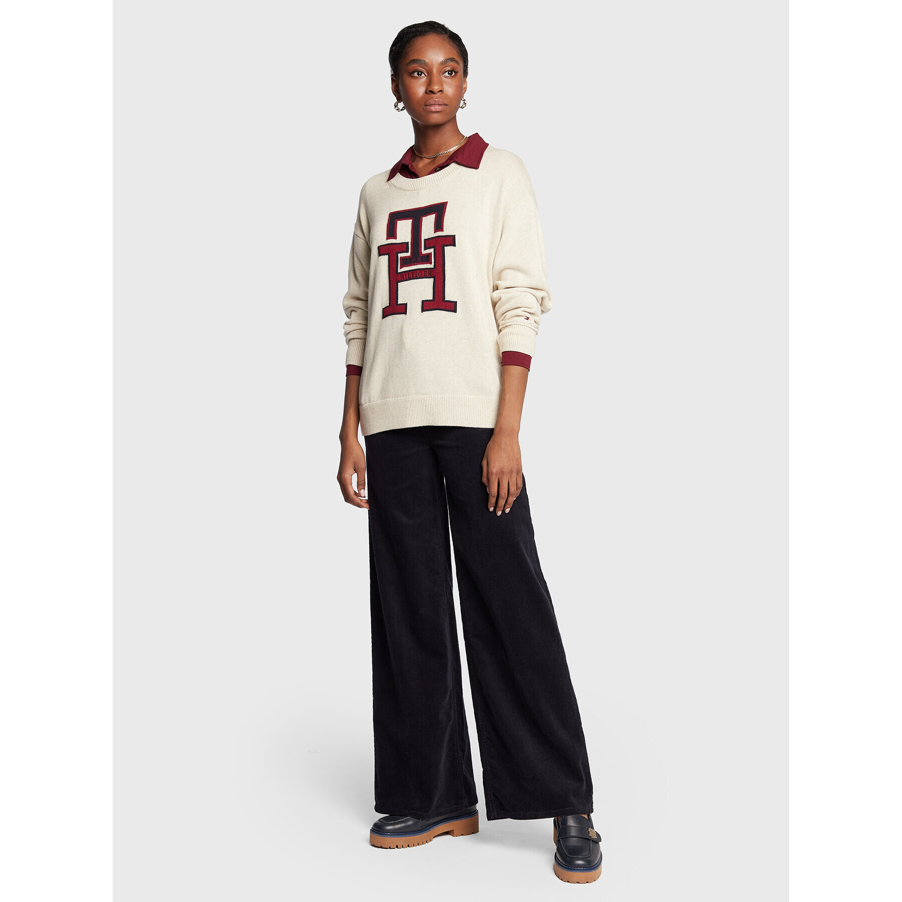 Tommy Hilfiger Пуловер Monogram WW0WW36711 Бежов Regular Fit - Pepit.bg