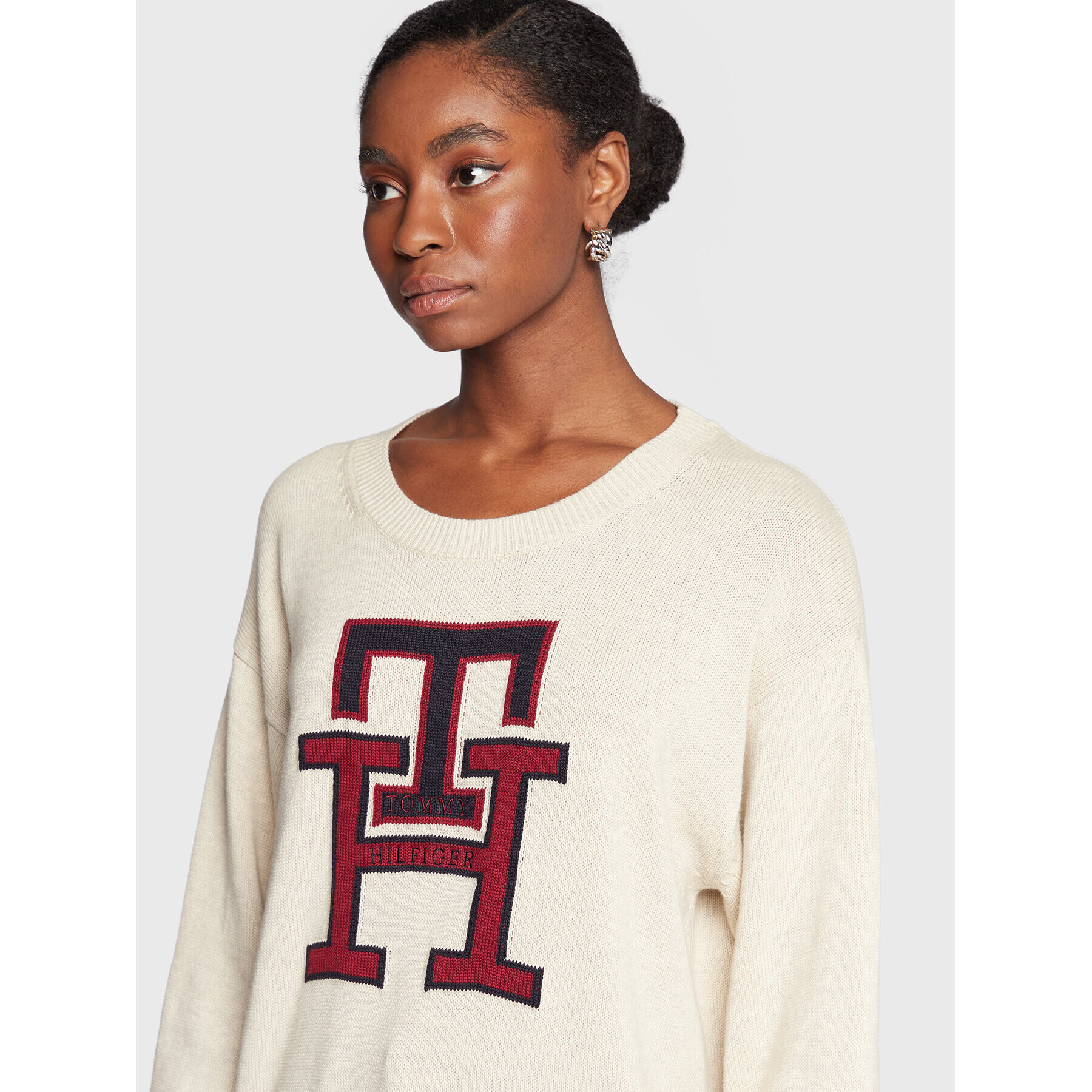 Tommy Hilfiger Пуловер Monogram WW0WW36711 Бежов Regular Fit - Pepit.bg