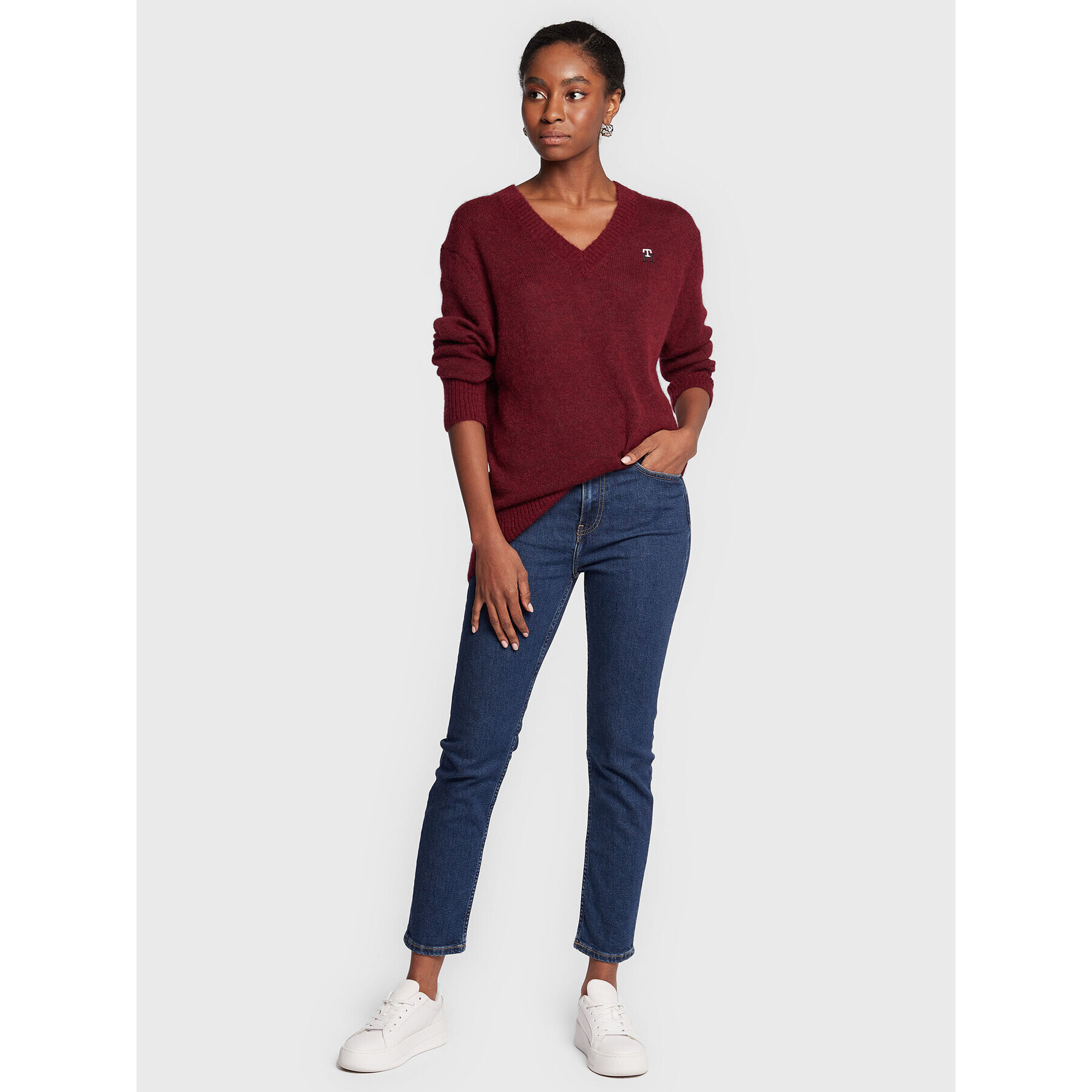 Tommy Hilfiger Пуловер Monogram WW0WW37751 Бордо Regular Fit - Pepit.bg
