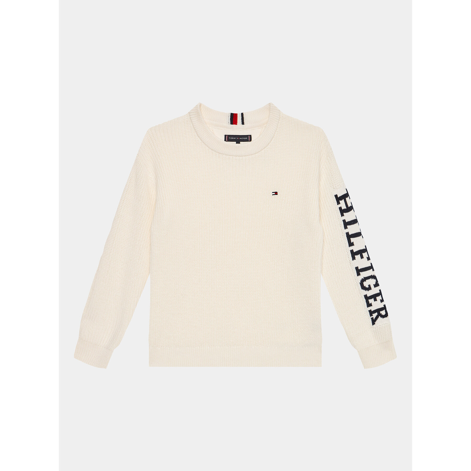 Tommy Hilfiger Пуловер Monotype KB0KB08364 D Екрю Regular Fit - Pepit.bg