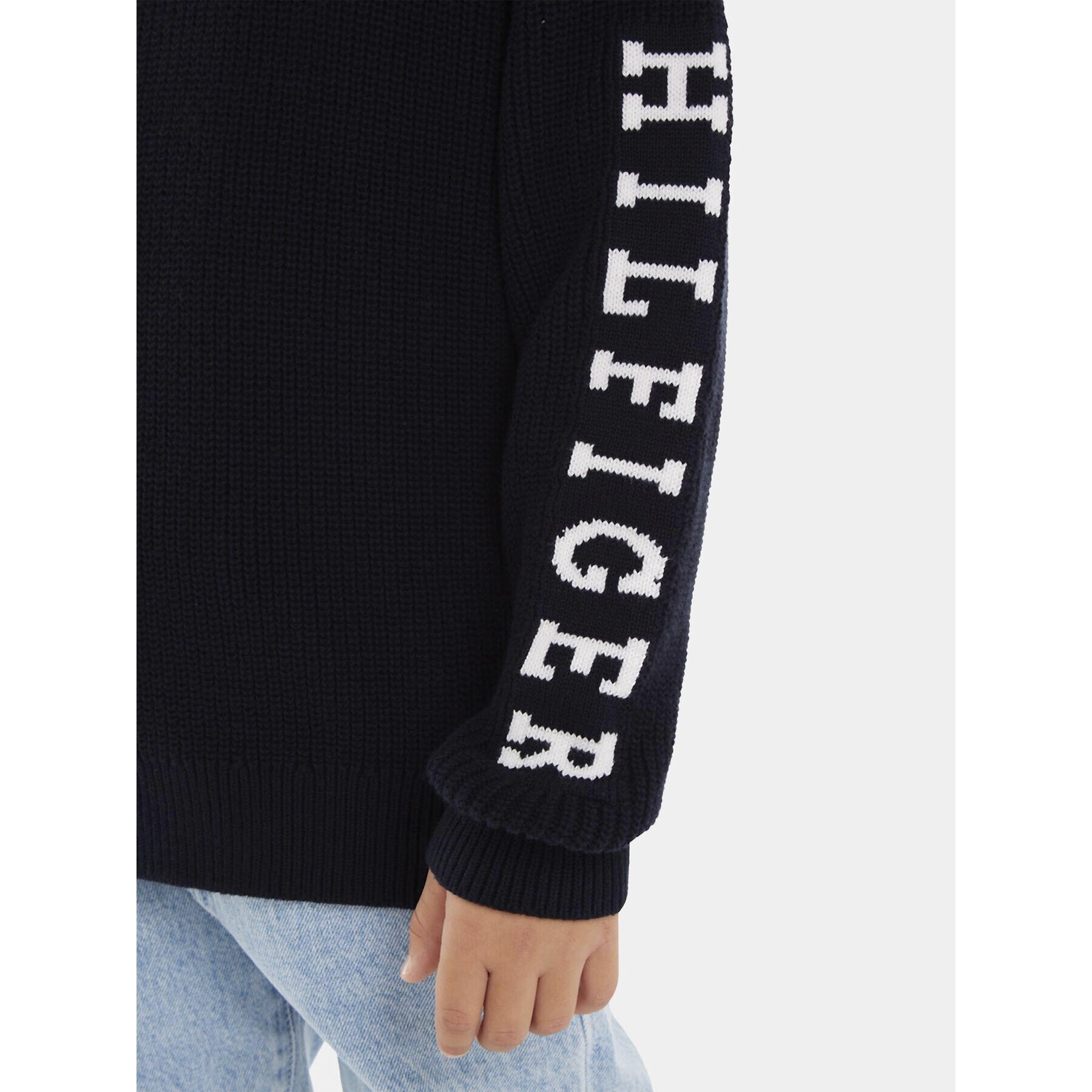 Tommy Hilfiger Пуловер Monotype KB0KB08364 D Тъмносин Regular Fit - Pepit.bg