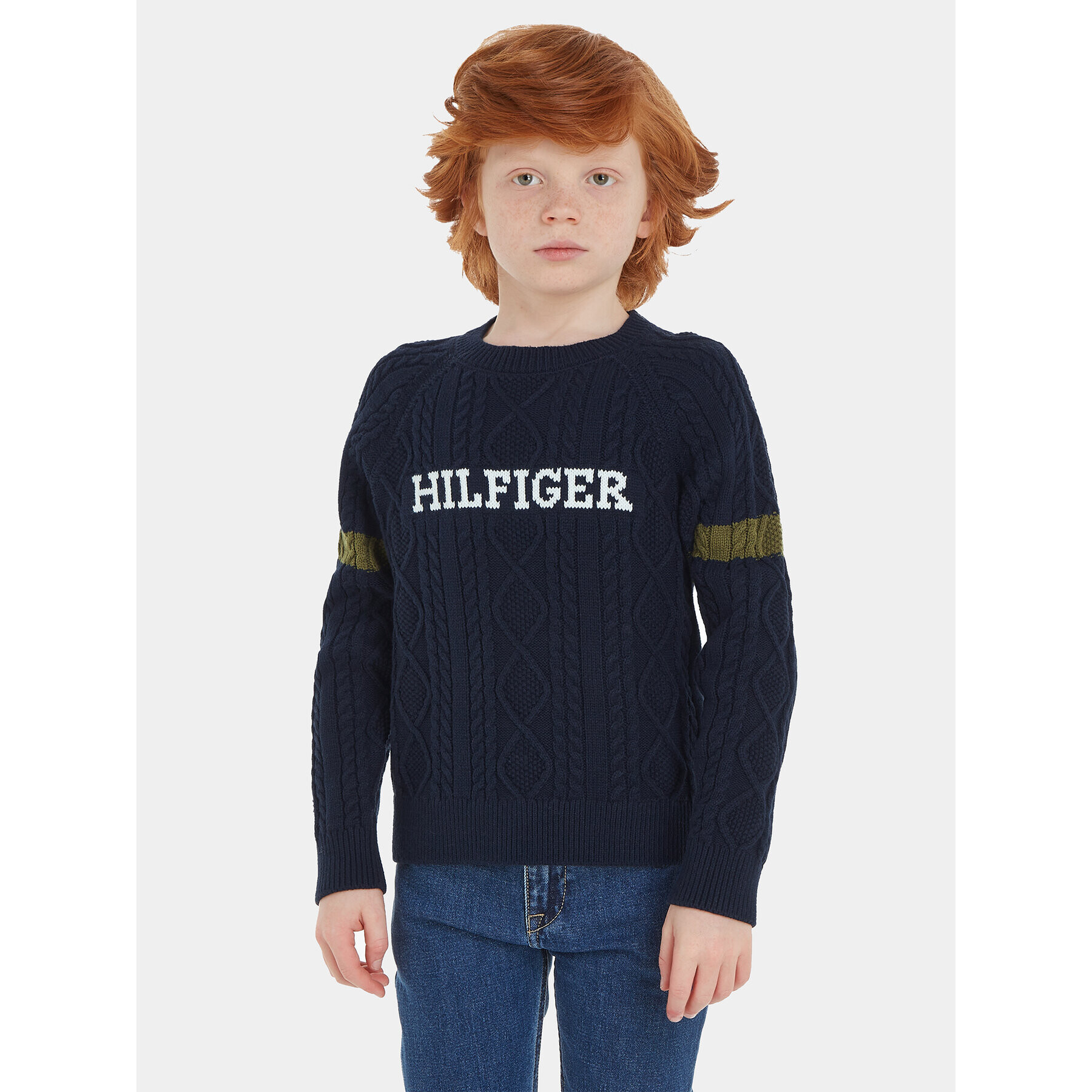 Tommy Hilfiger Пуловер Monotype KB0KB08513 Тъмносин Regular Fit - Pepit.bg