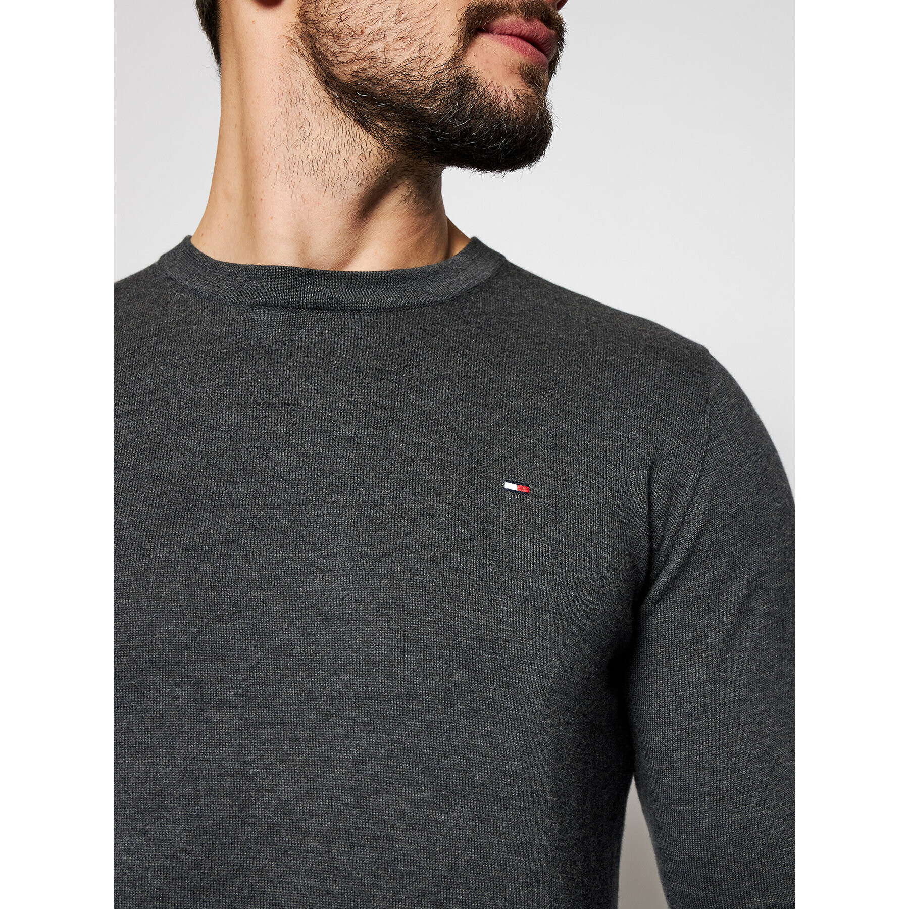 Tommy Hilfiger Пуловер MW0MW04978 Сив Regular Fit - Pepit.bg
