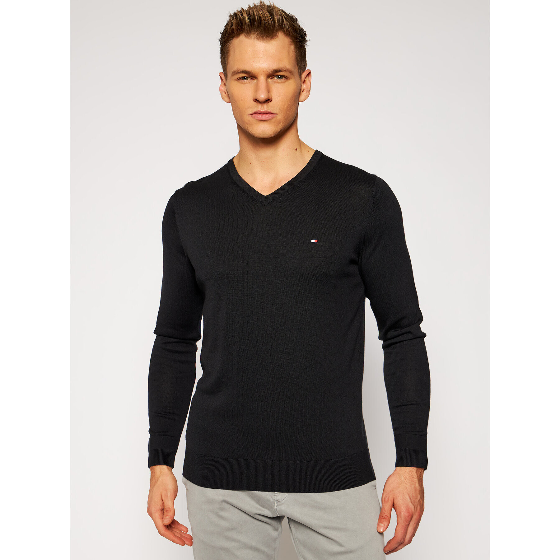 Tommy Hilfiger Пуловер MW0MW04979 Черен Regular Fit - Pepit.bg