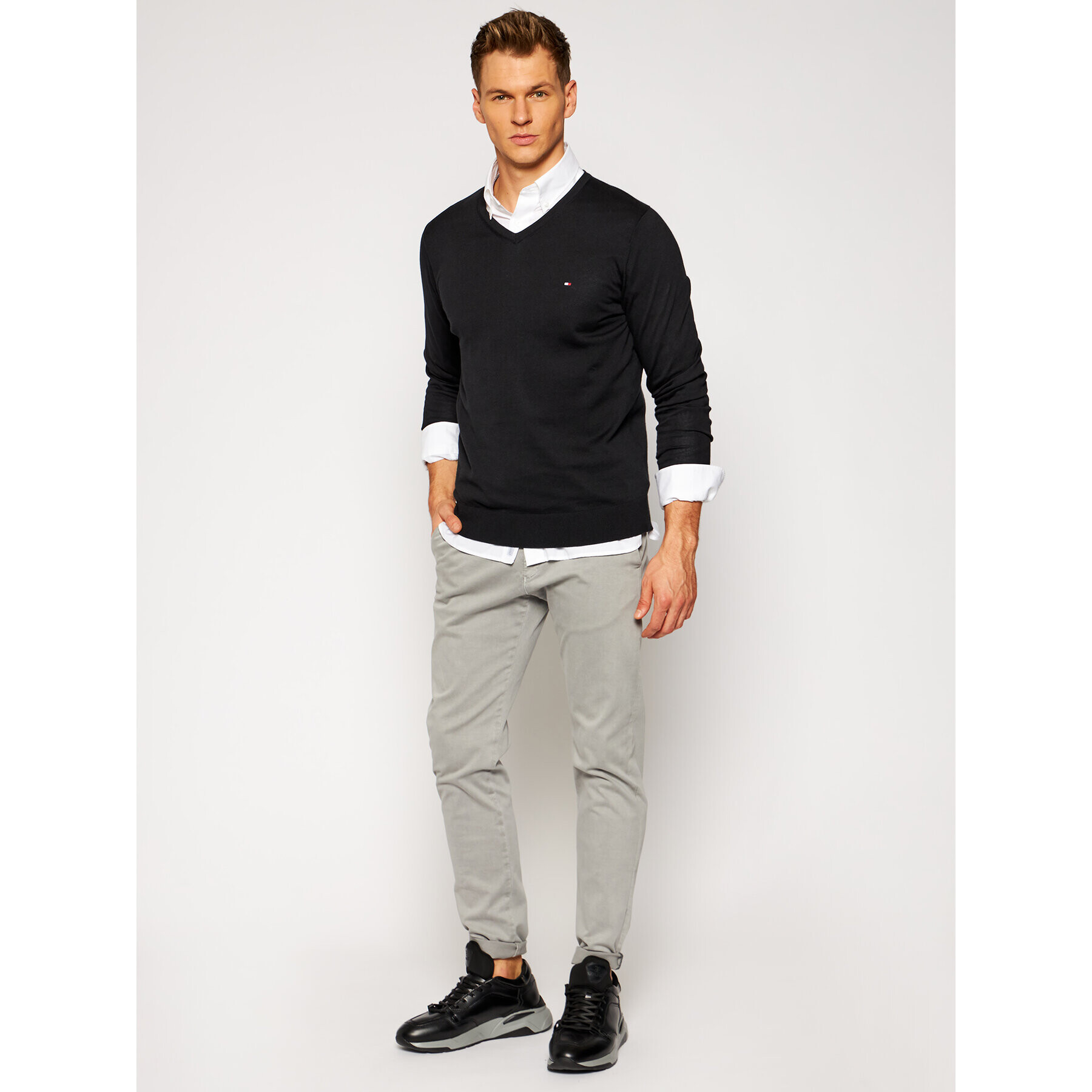 Tommy Hilfiger Пуловер MW0MW04979 Черен Regular Fit - Pepit.bg