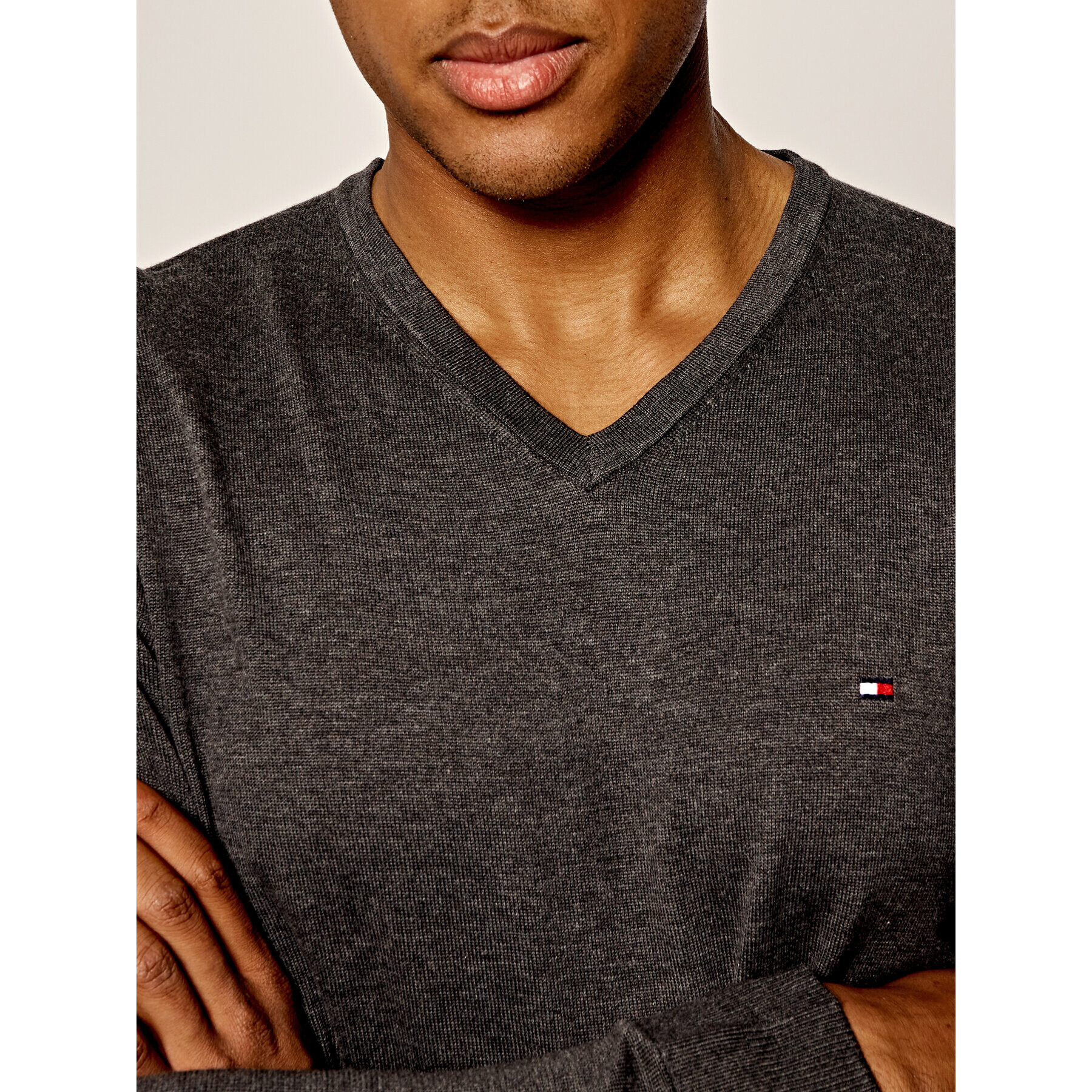 Tommy Hilfiger Пуловер MW0MW04979 Сив Regular Fit - Pepit.bg