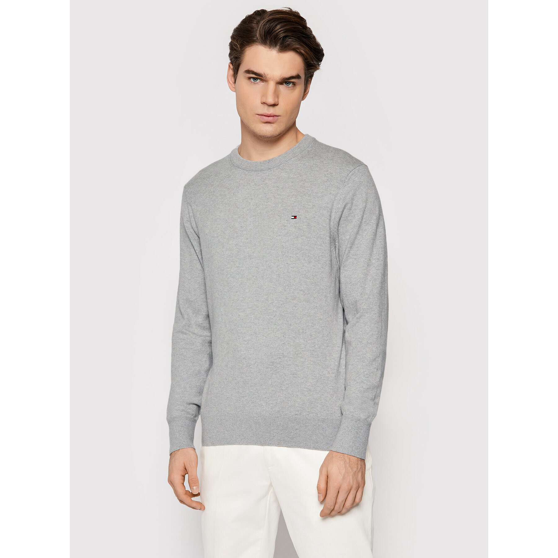 Tommy Hilfiger Пуловер MW0MW11674 Сив Regular Fit - Pepit.bg