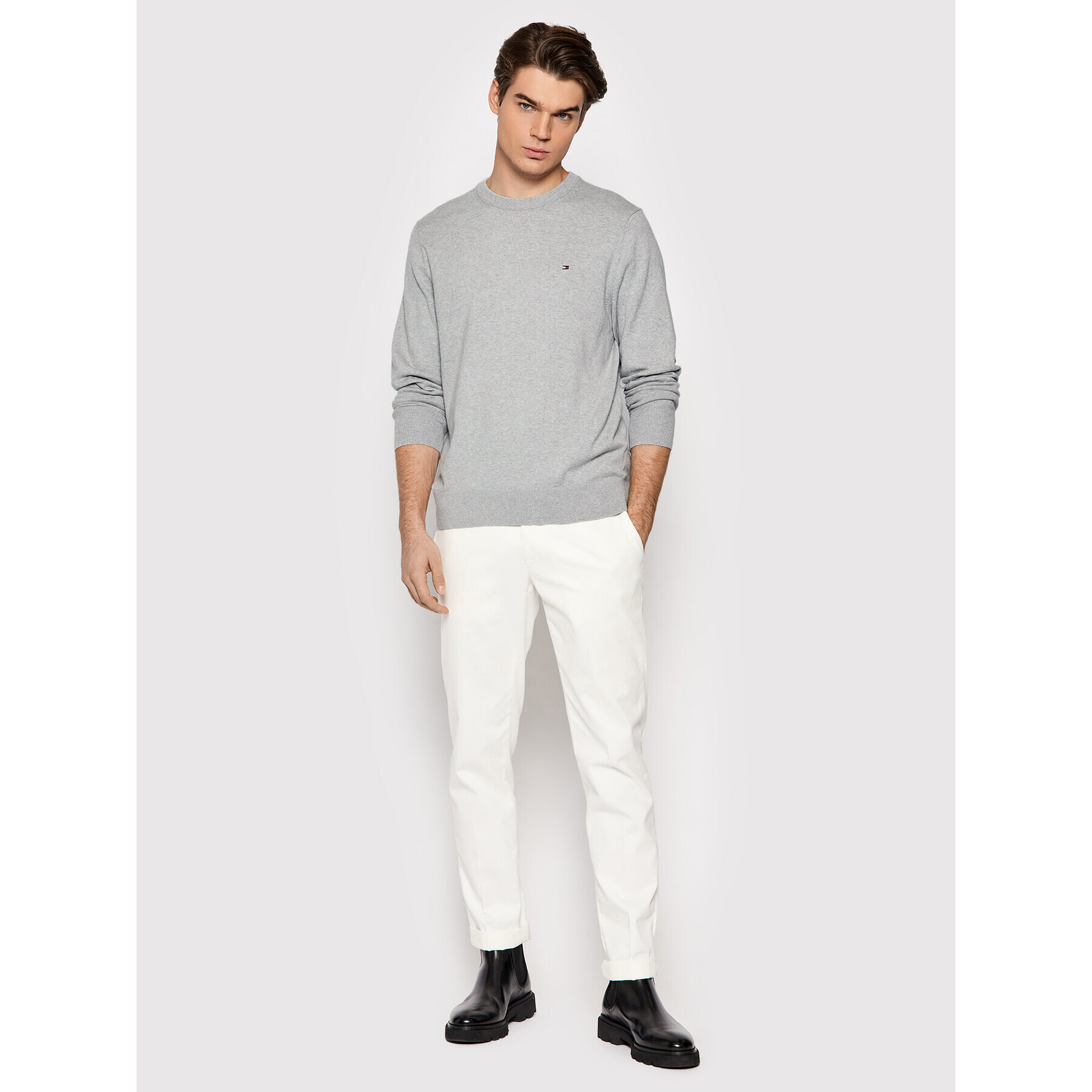 Tommy Hilfiger Пуловер MW0MW11674 Сив Regular Fit - Pepit.bg