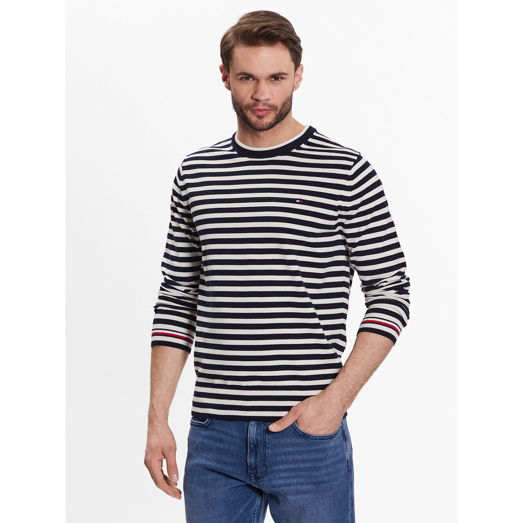 Tommy Hilfiger Пуловер MW0MW21316 Тъмносин Regular Fit - Pepit.bg