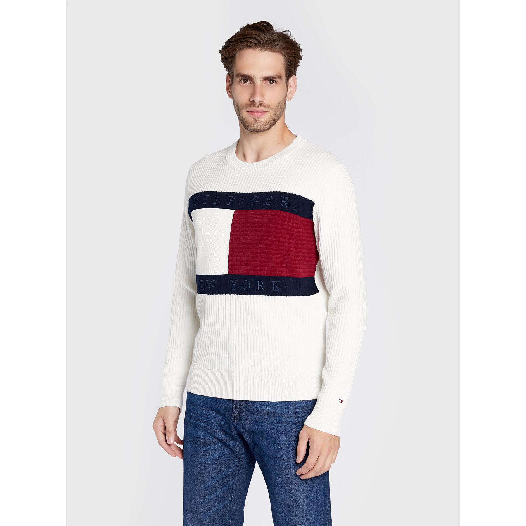 Tommy Hilfiger Пуловер MW0MW25413 Бежов Regular Fit - Pepit.bg