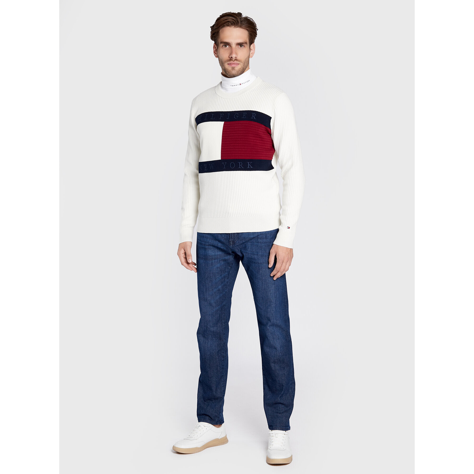 Tommy Hilfiger Пуловер MW0MW25413 Бежов Regular Fit - Pepit.bg