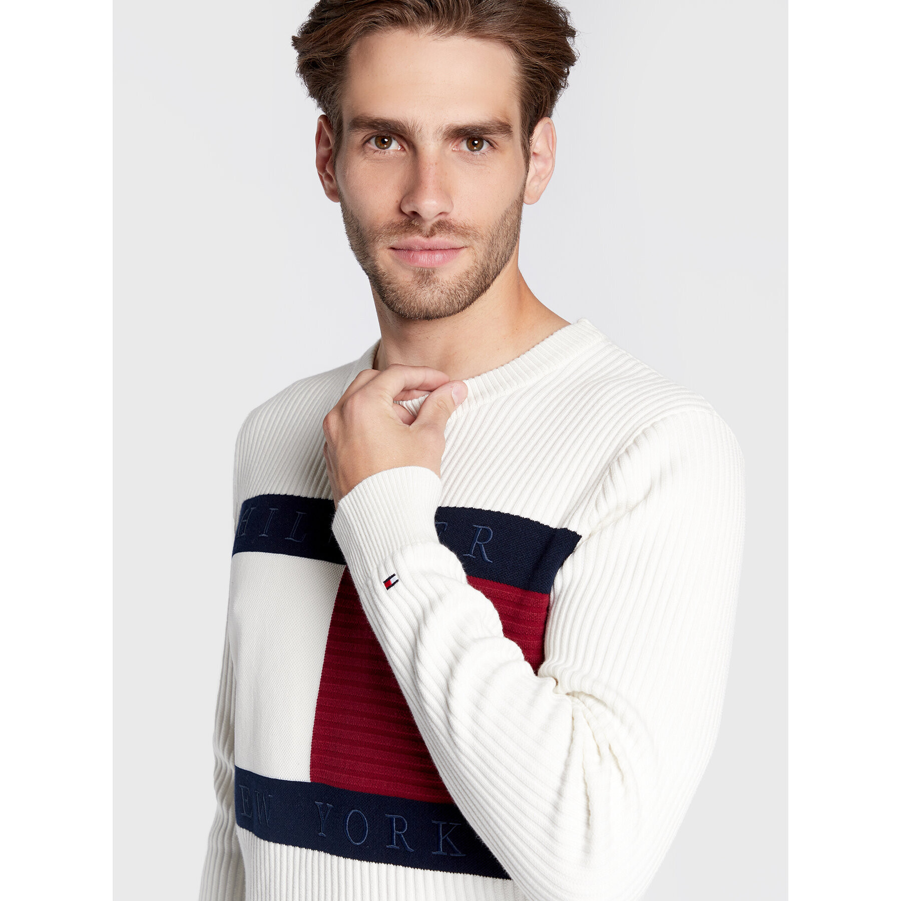 Tommy Hilfiger Пуловер MW0MW25413 Бежов Regular Fit - Pepit.bg