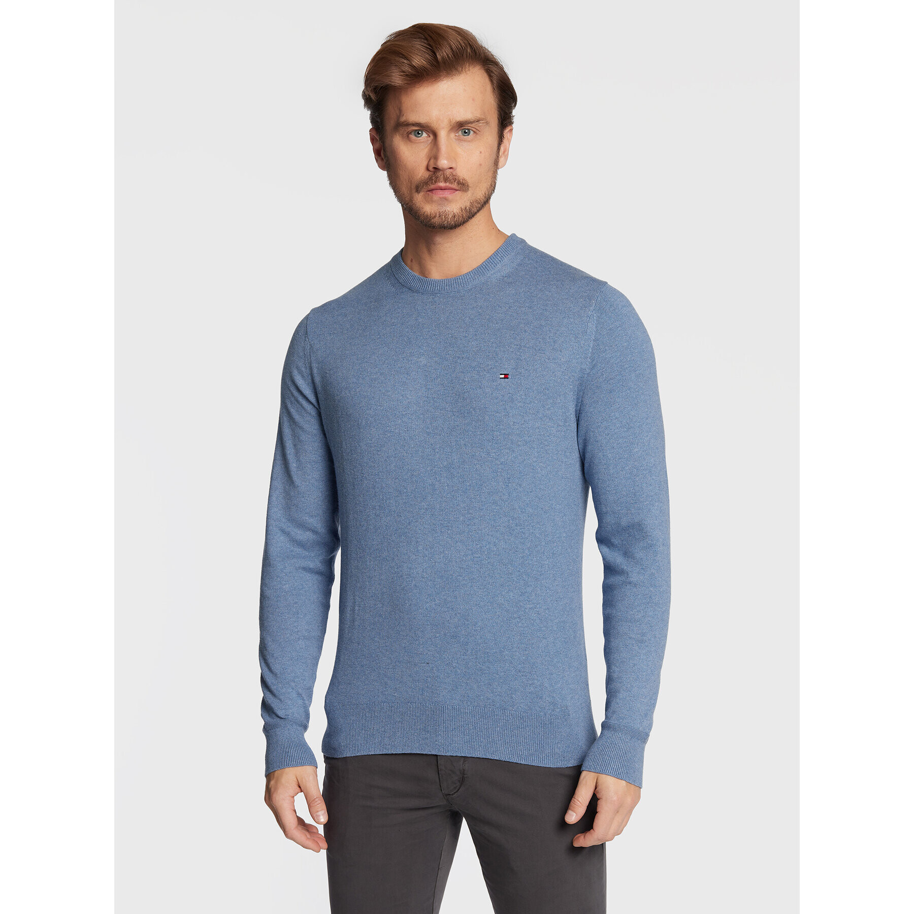 Tommy Hilfiger Пуловер MW0MW28046 Син Regular Fit - Pepit.bg