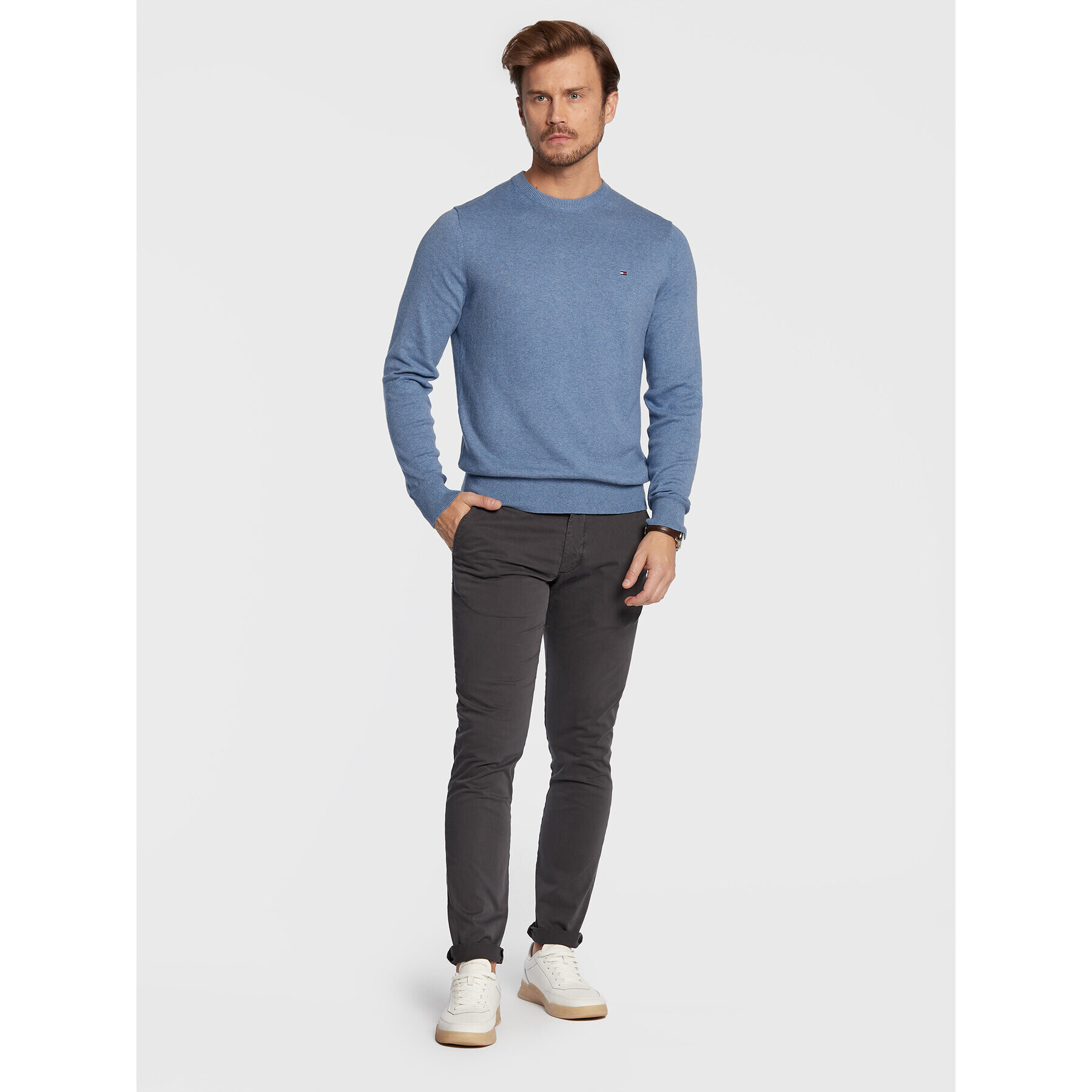 Tommy Hilfiger Пуловер MW0MW28046 Син Regular Fit - Pepit.bg