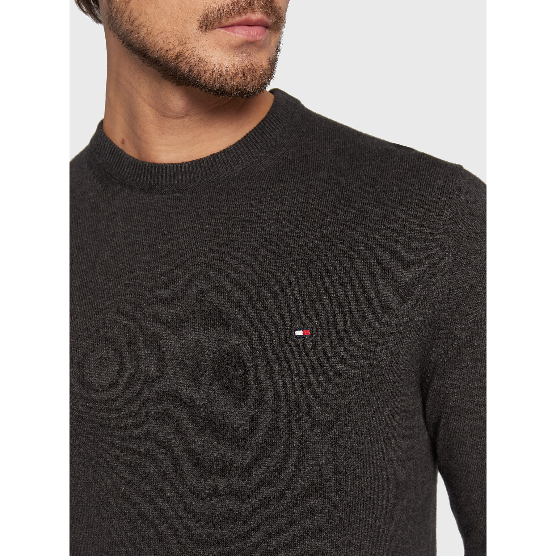Tommy Hilfiger Пуловер MW0MW28046 Сив Regular Fit - Pepit.bg