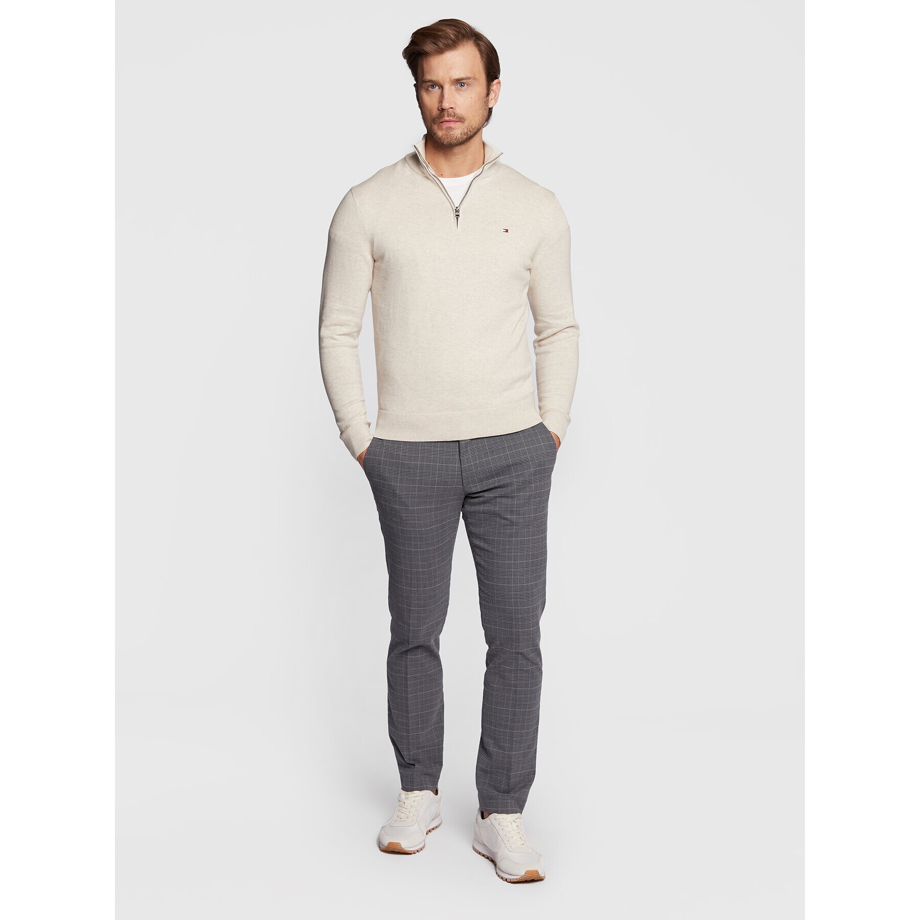 Tommy Hilfiger Пуловер MW0MW28049 Бежов Regular Fit - Pepit.bg