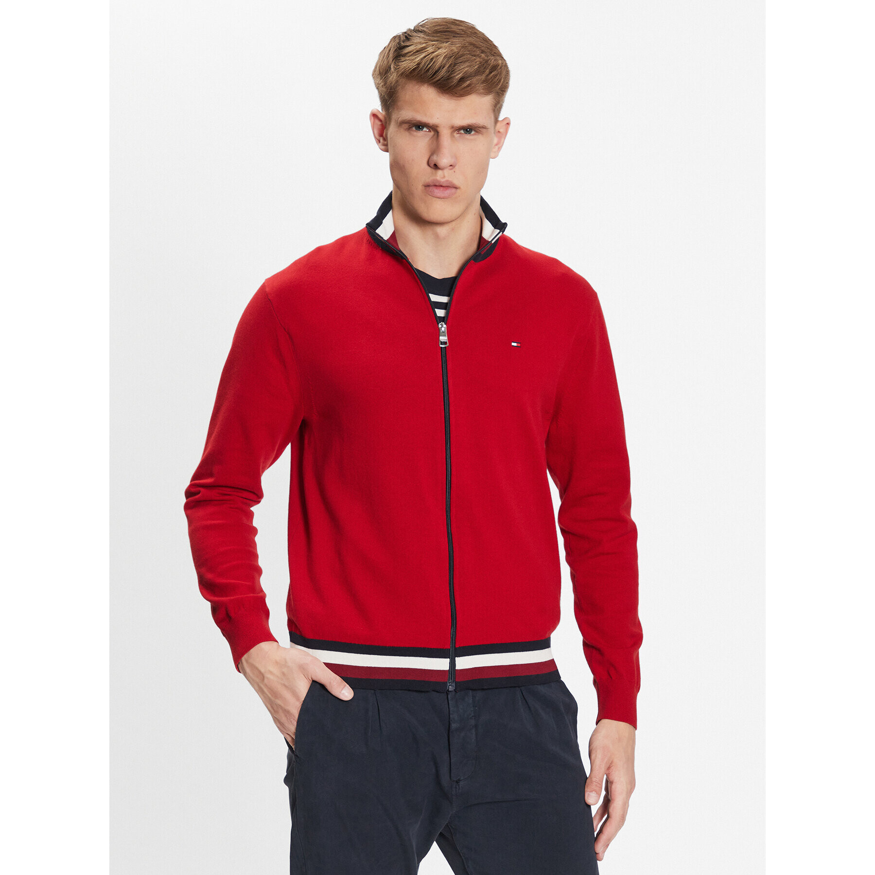 Tommy Hilfiger Пуловер MW0MW32028 Червен Regular Fit - Pepit.bg