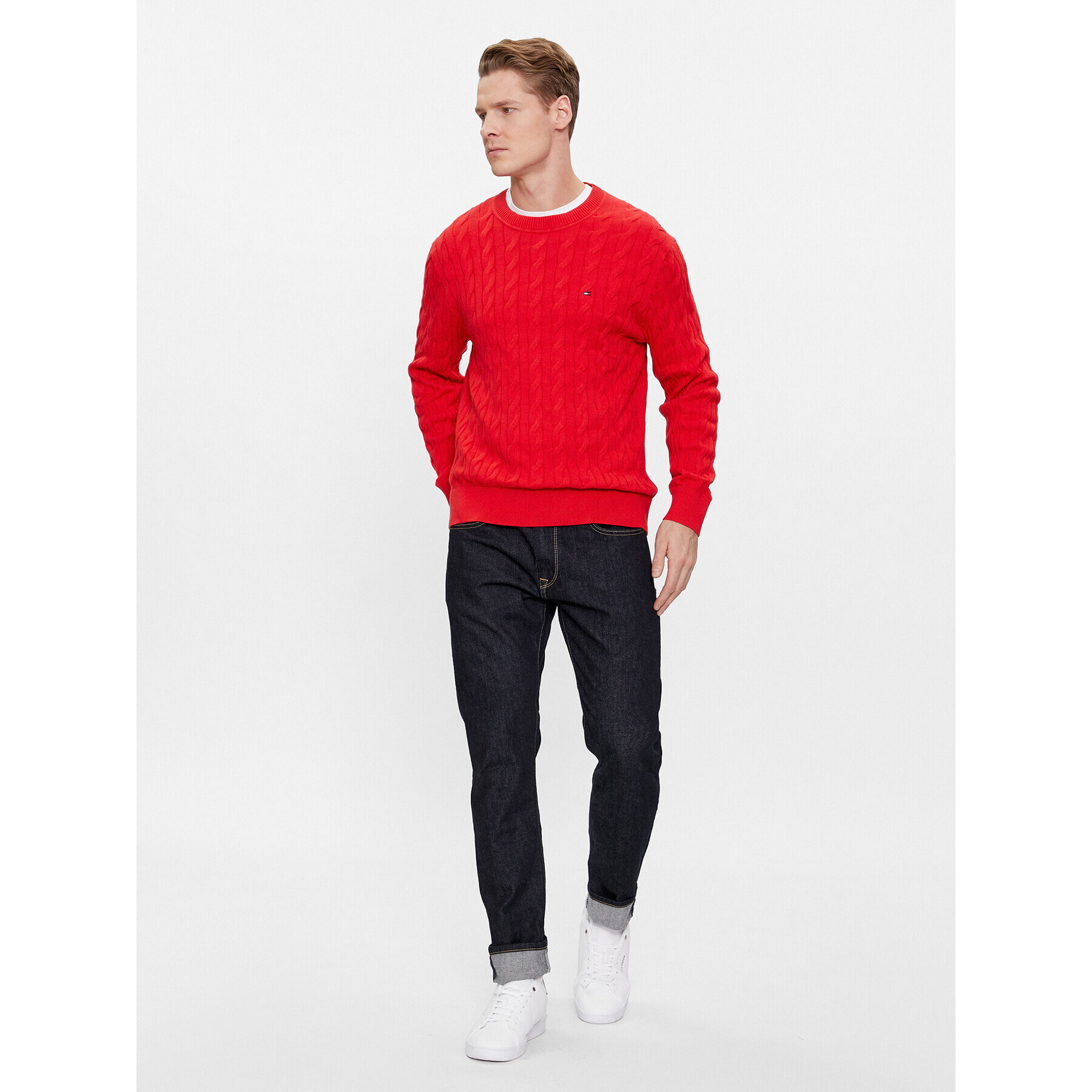 Tommy Hilfiger Пуловер MW0MW33132 Червен Relaxed Fit - Pepit.bg