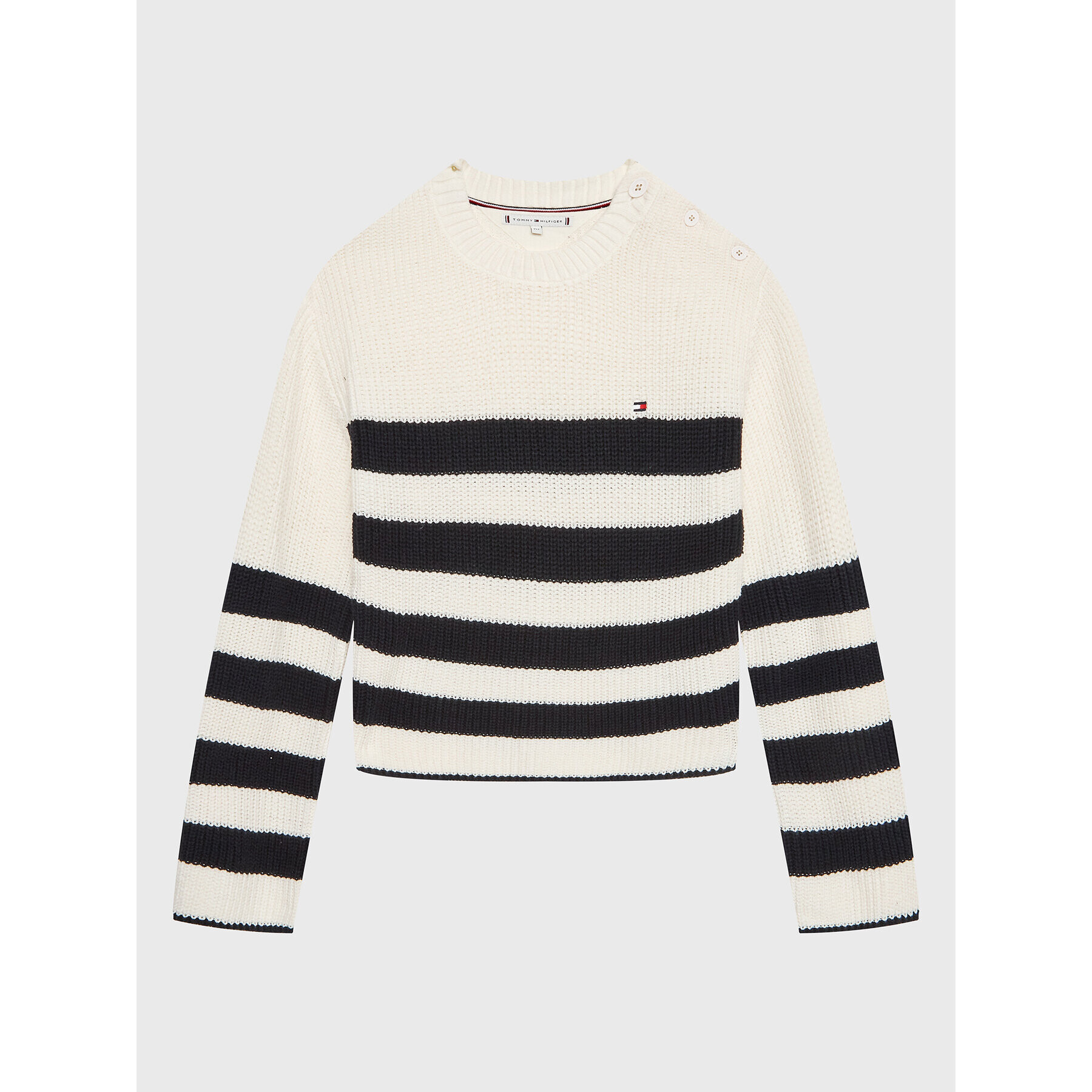 Tommy Hilfiger Пуловер Nautical KG0KG07078 D Екрю Regular Fit - Pepit.bg