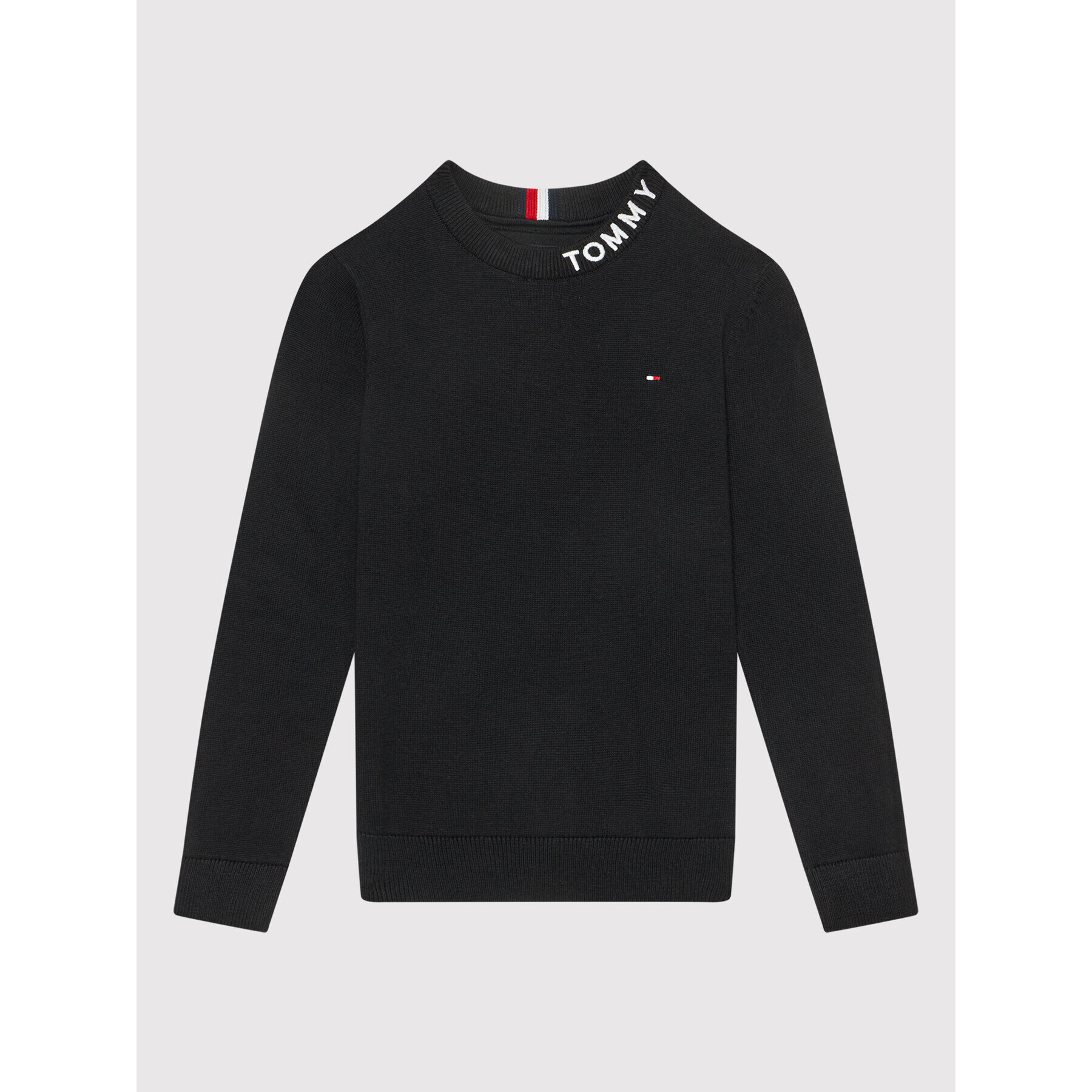 Tommy Hilfiger Пуловер Neckline Logo KB0KB06933 D Черен Regular Fit - Pepit.bg