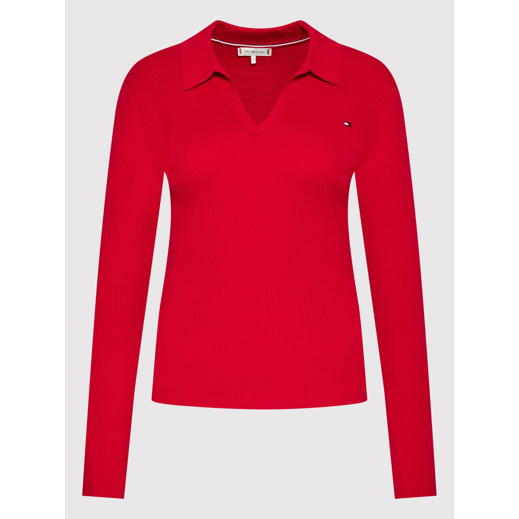 Tommy Hilfiger Пуловер Open WW0WW32488 Червен Slim Fit - Pepit.bg