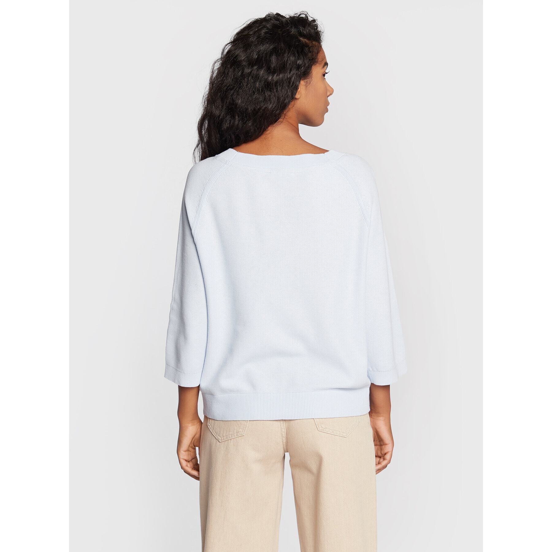 Tommy Hilfiger Пуловер Org Co Texture Boat WW0WW34965 Син Relaxed Fit - Pepit.bg