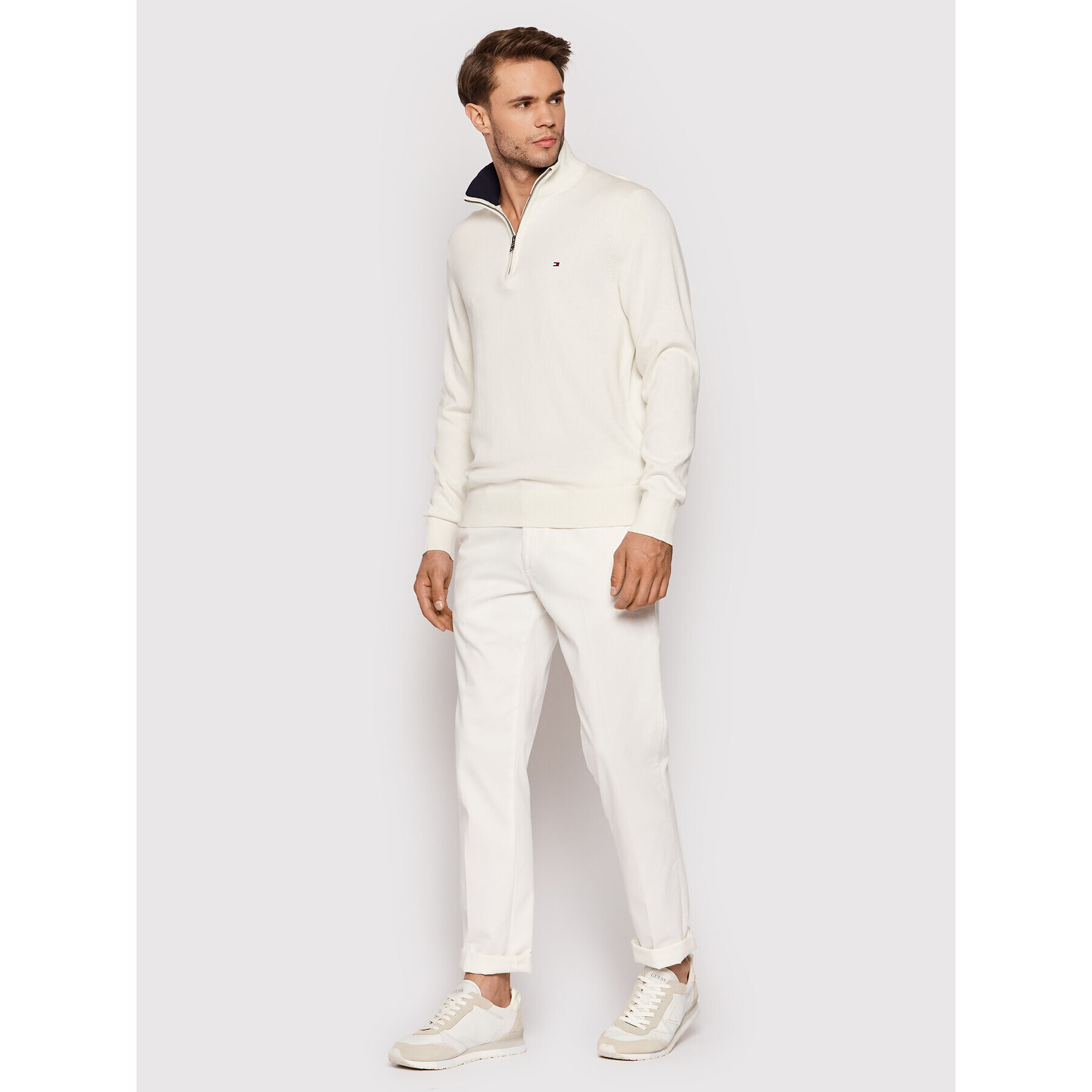 Tommy Hilfiger Пуловер Pima MW0MW12983 Бежов Regular Fit - Pepit.bg