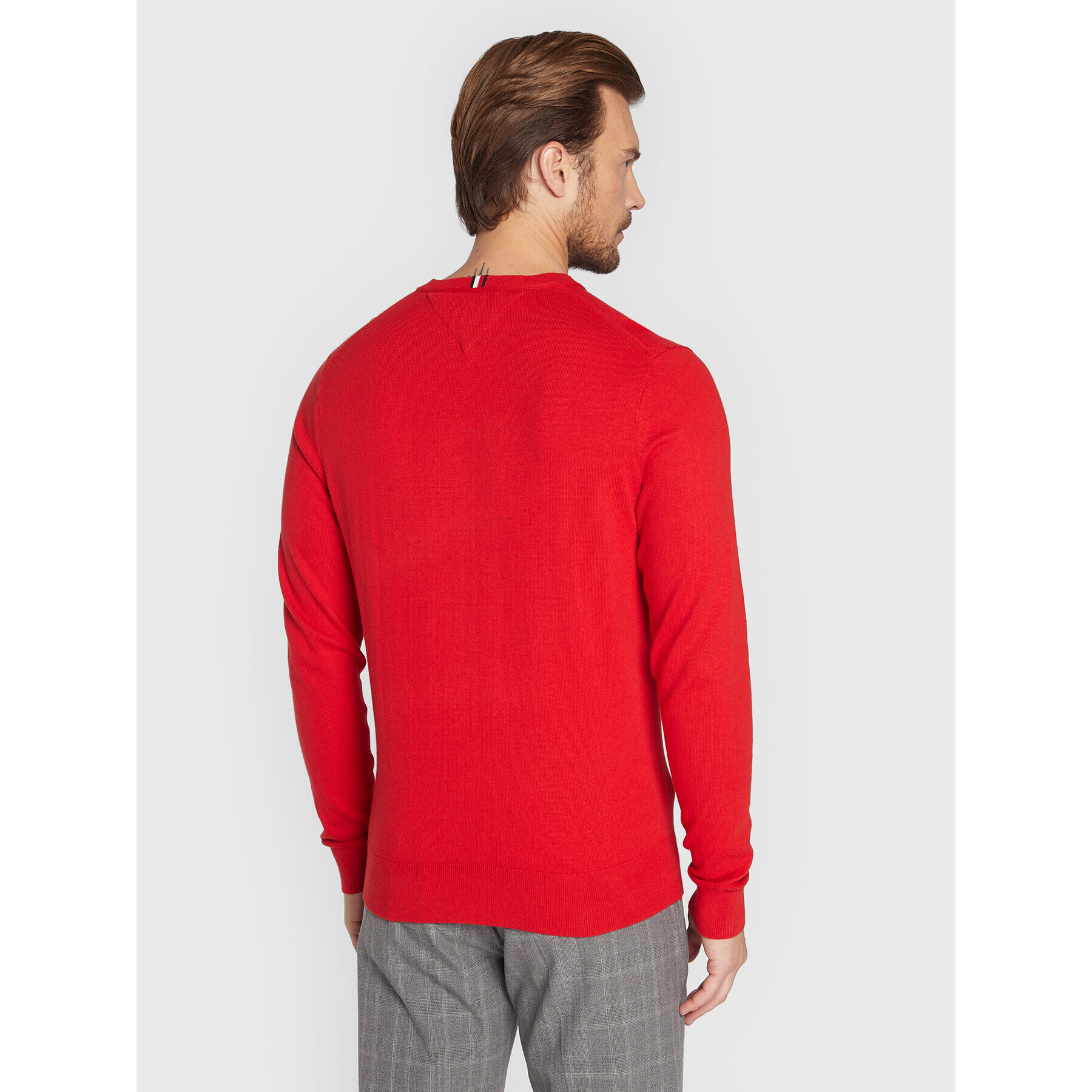 Tommy Hilfiger Пуловер Pima MW0MW28047 Червен Regular Fit - Pepit.bg