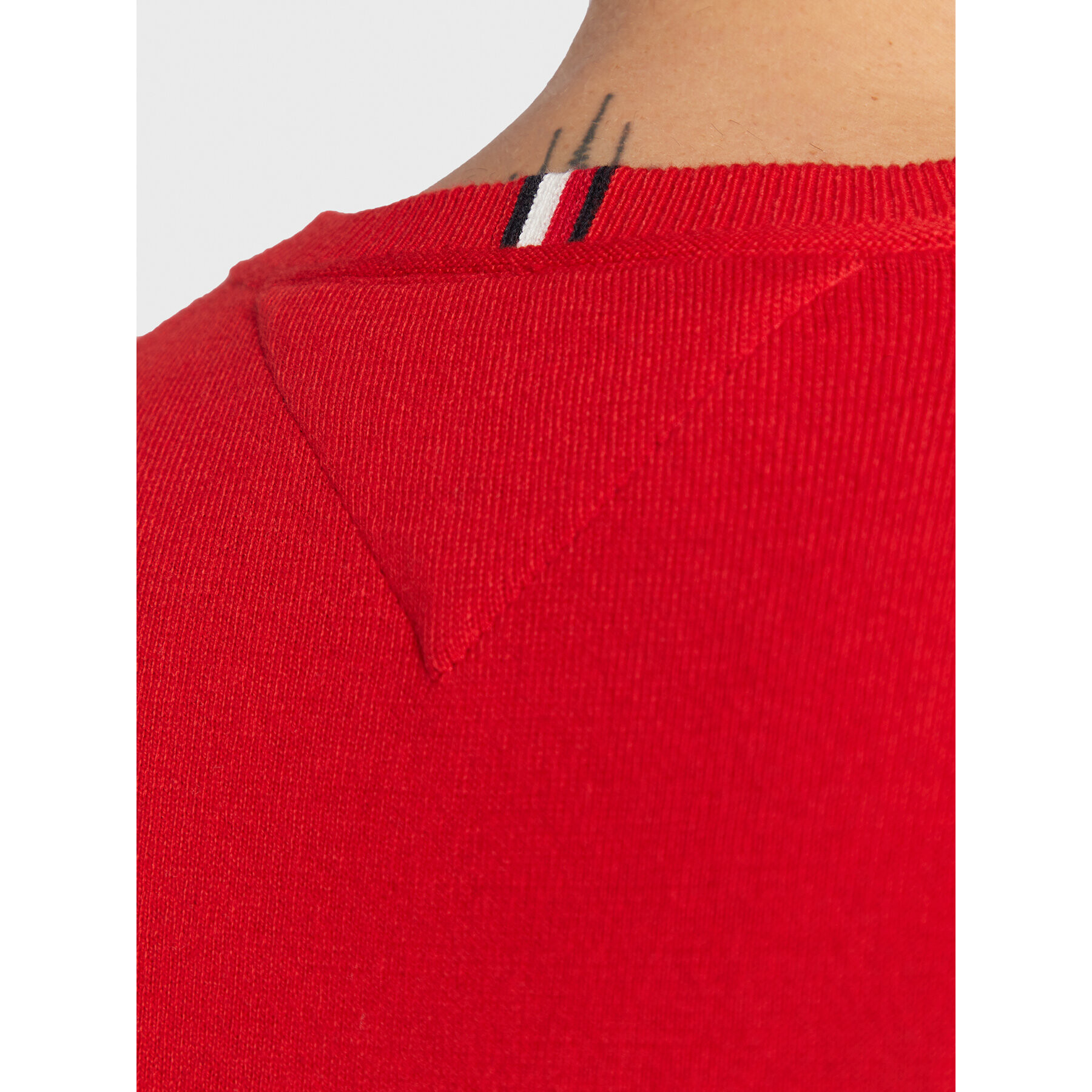 Tommy Hilfiger Пуловер Pima MW0MW28047 Червен Regular Fit - Pepit.bg