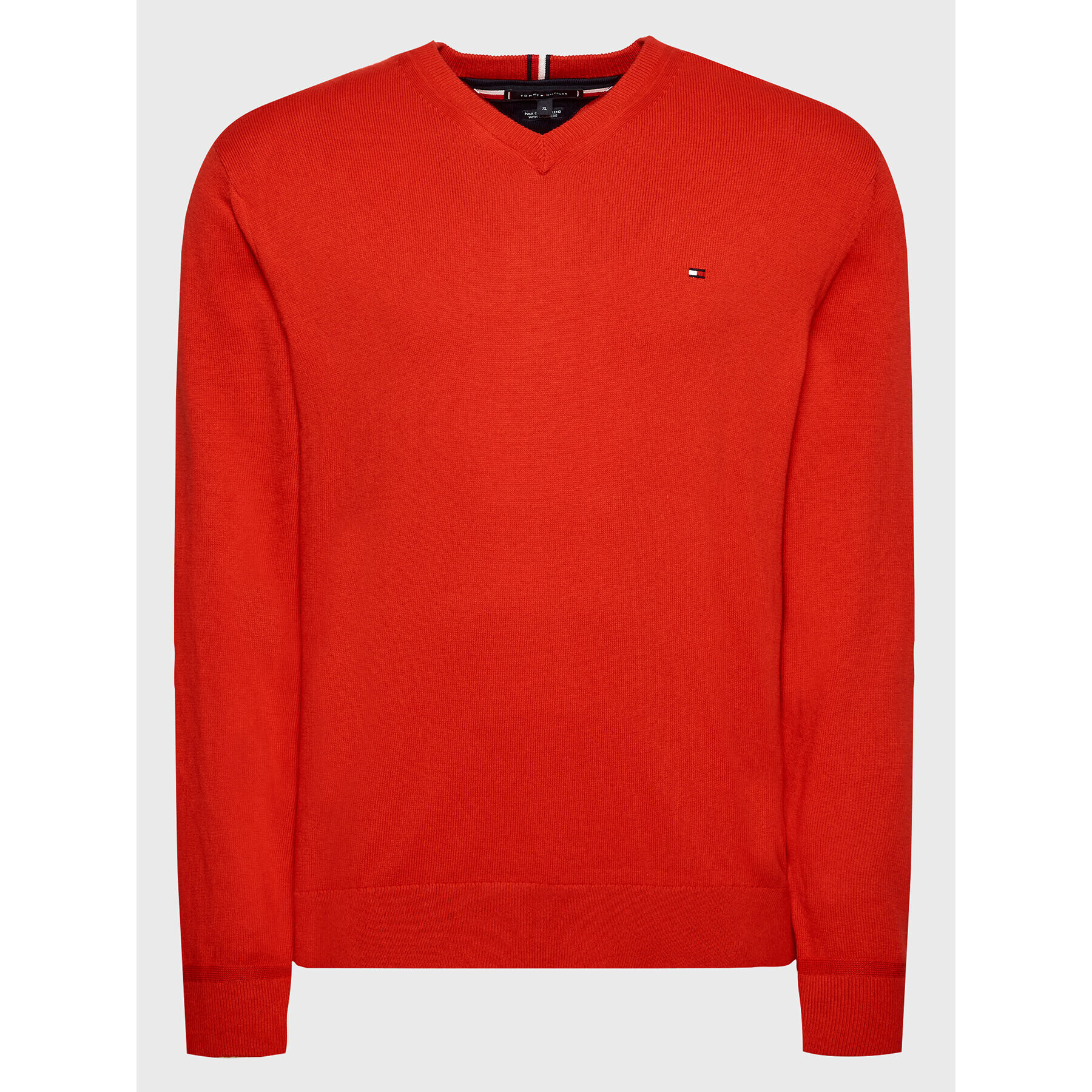 Tommy Hilfiger Пуловер Pima MW0MW28047 Червен Regular Fit - Pepit.bg