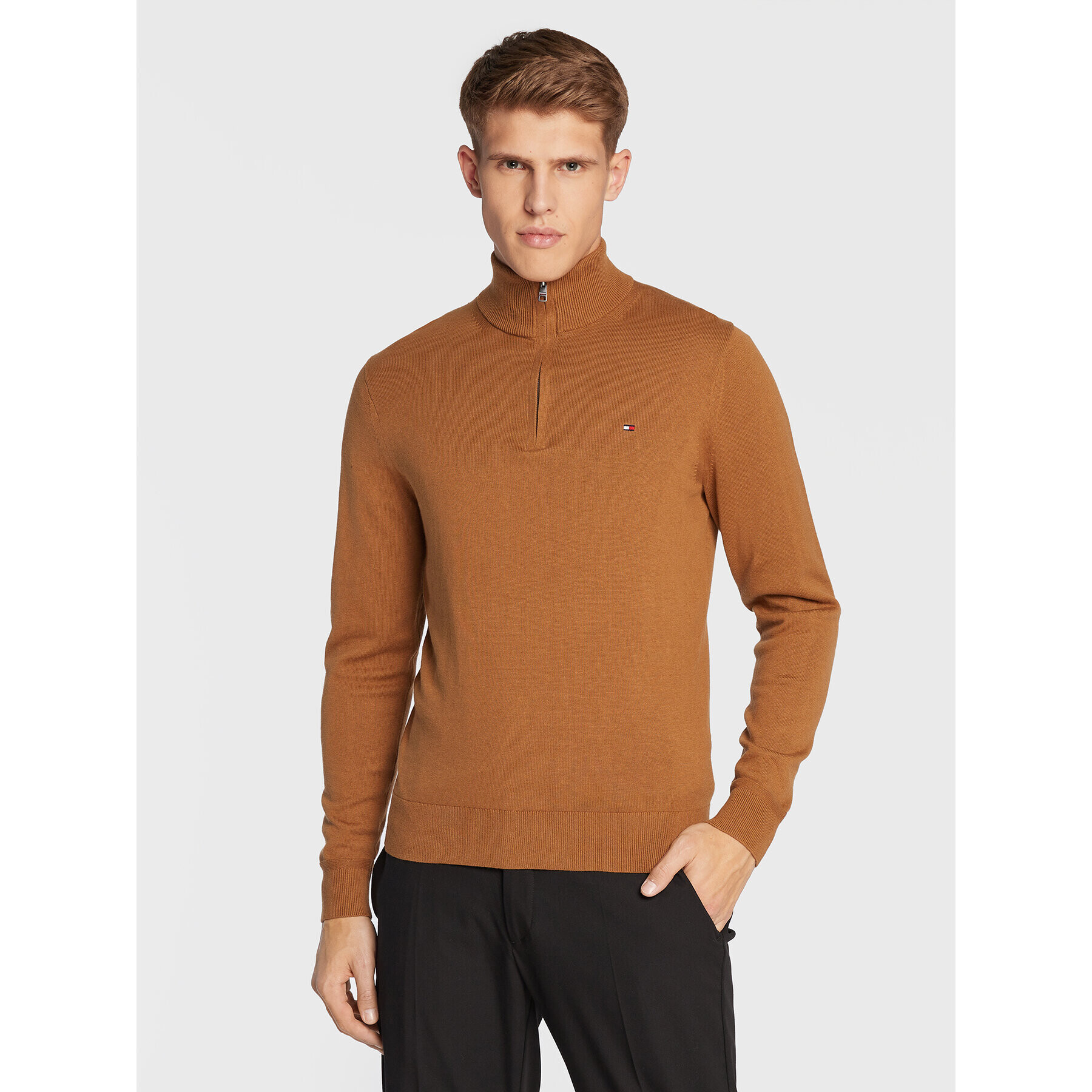 Tommy Hilfiger Пуловер Pima MW0MW28049 Бежов Regular Fit - Pepit.bg