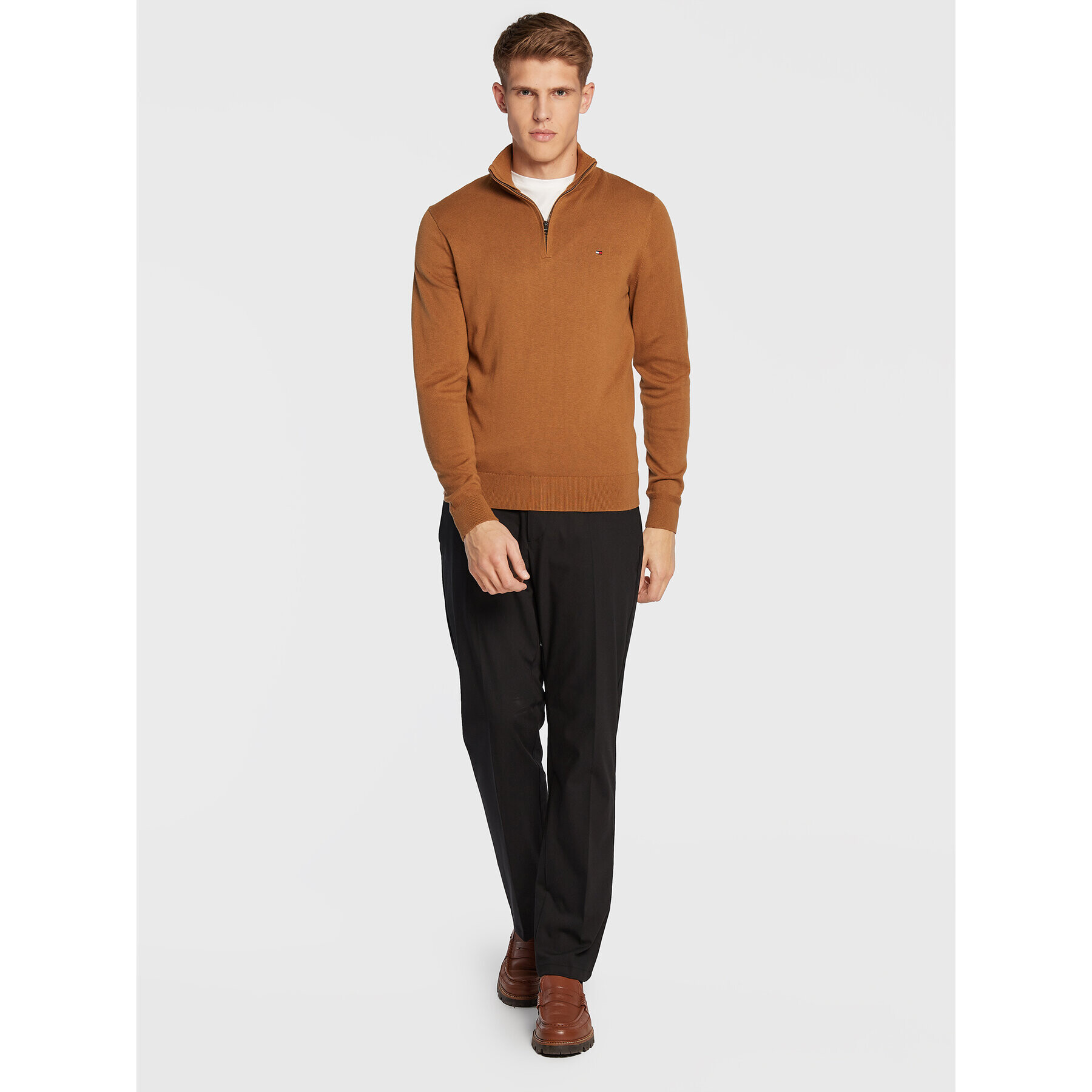 Tommy Hilfiger Пуловер Pima MW0MW28049 Бежов Regular Fit - Pepit.bg