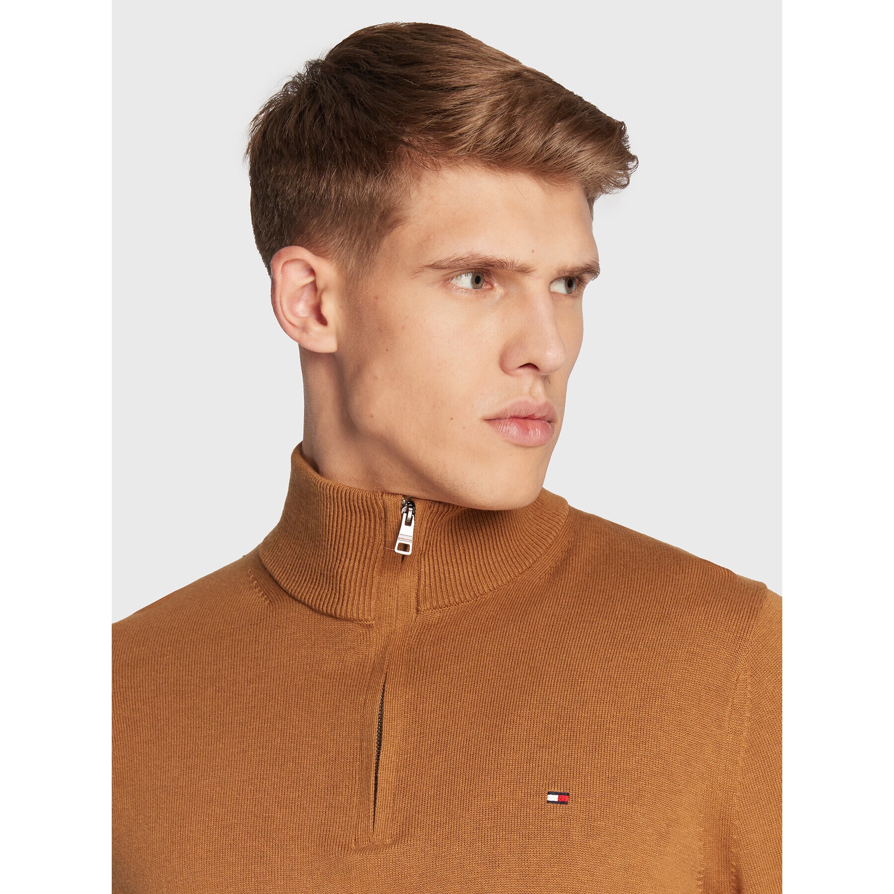 Tommy Hilfiger Пуловер Pima MW0MW28049 Бежов Regular Fit - Pepit.bg