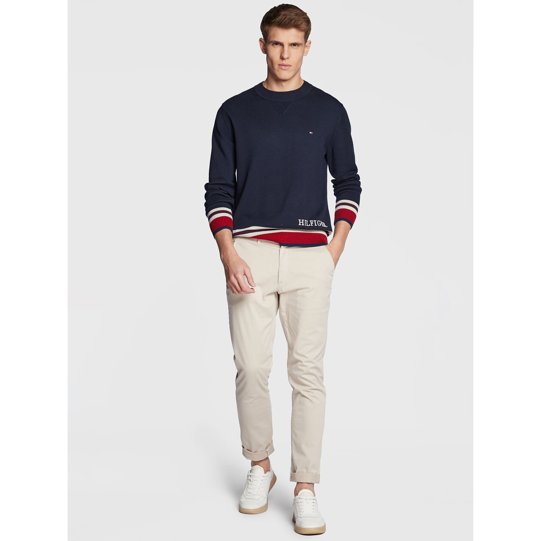 Tommy Hilfiger Пуловер Placed Graphic MW0MW29028 Тъмносин Relaxed Fit - Pepit.bg