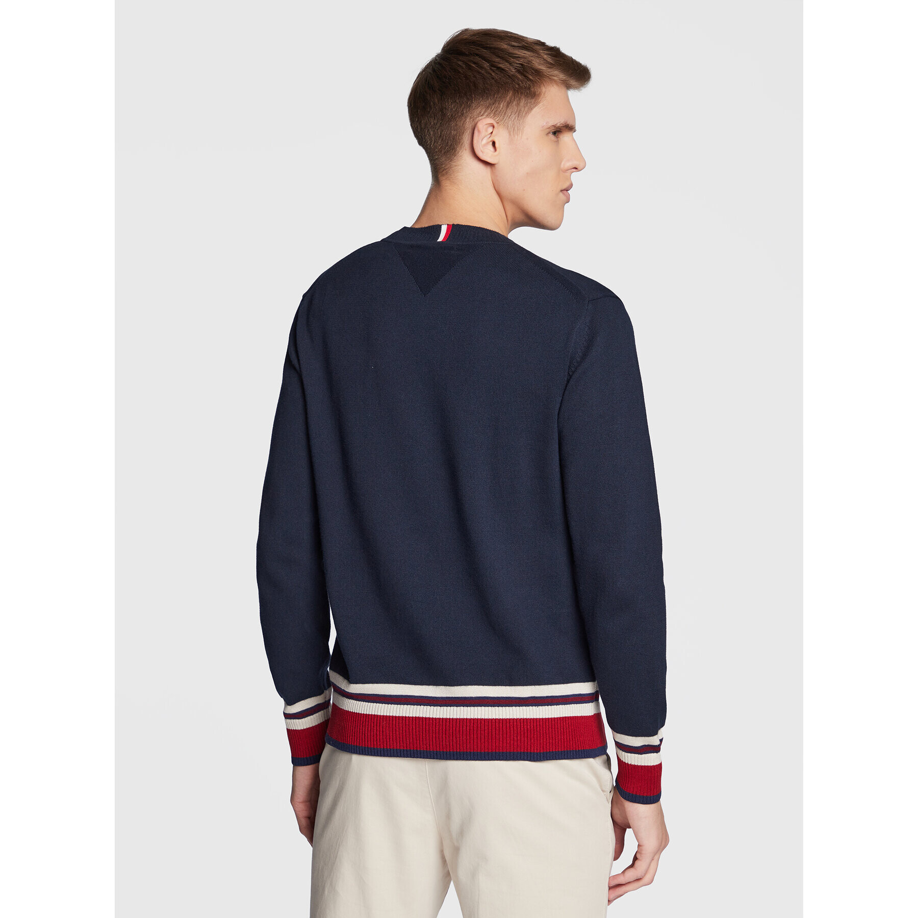 Tommy Hilfiger Пуловер Placed Graphic MW0MW29028 Тъмносин Relaxed Fit - Pepit.bg