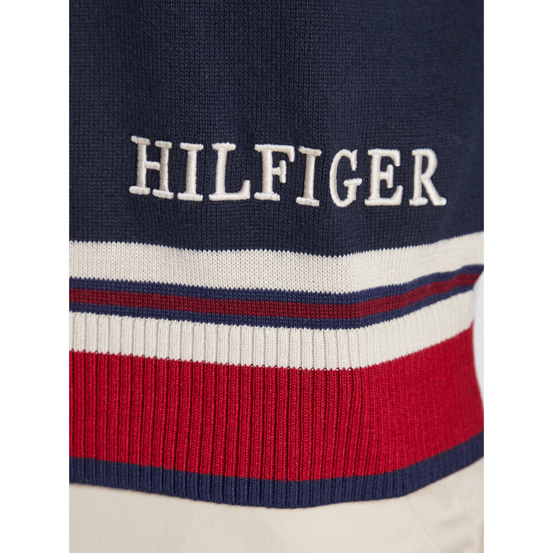 Tommy Hilfiger Пуловер Placed Graphic MW0MW29028 Тъмносин Relaxed Fit - Pepit.bg