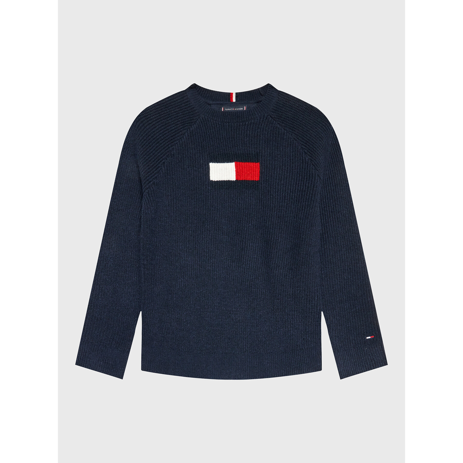 Tommy Hilfiger Пуловер Raglan Flag KB0KB07831 D Тъмносин Regular Fit - Pepit.bg