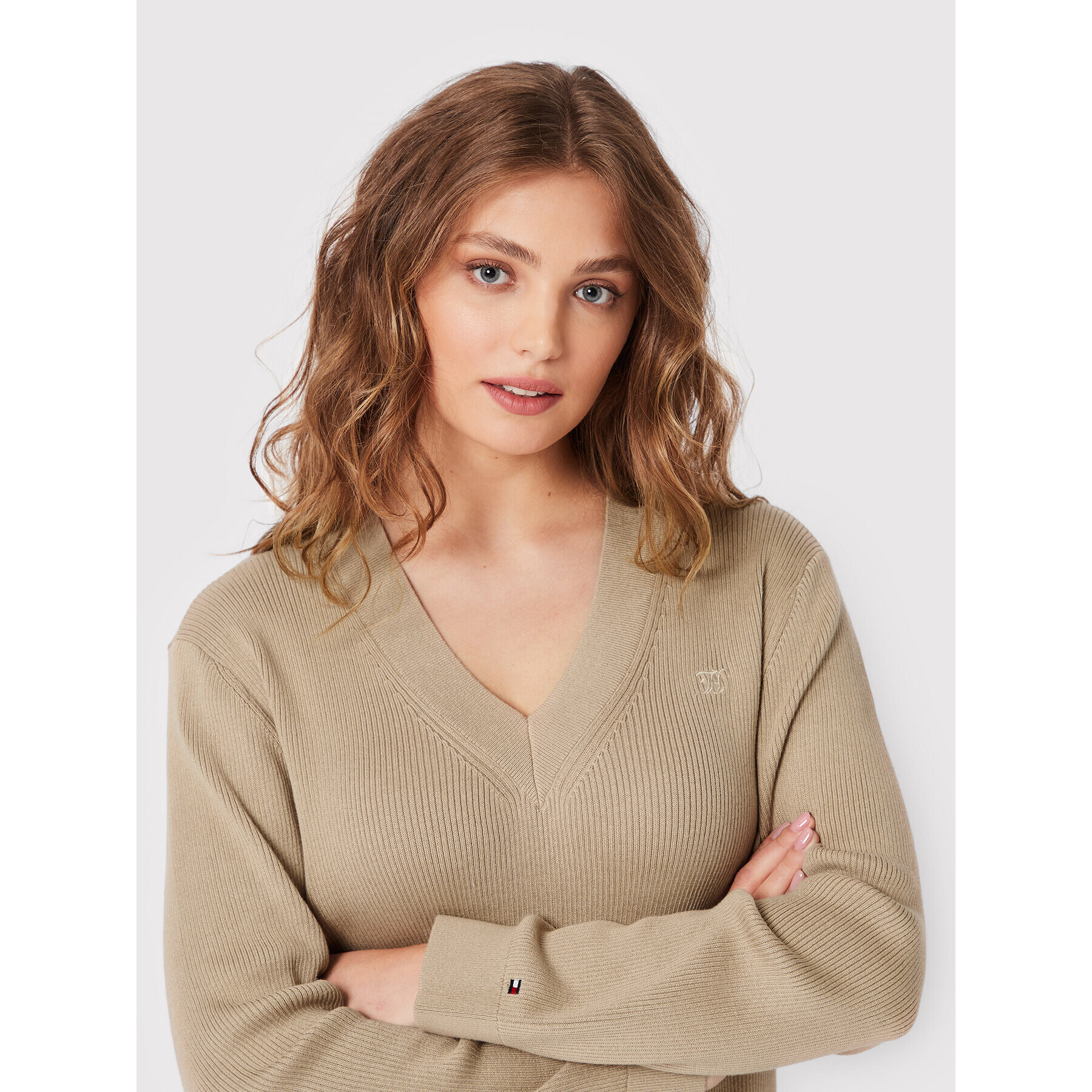 Tommy Hilfiger Пуловер Soft Rib WW0WW34894 Бежов Regular Fit - Pepit.bg