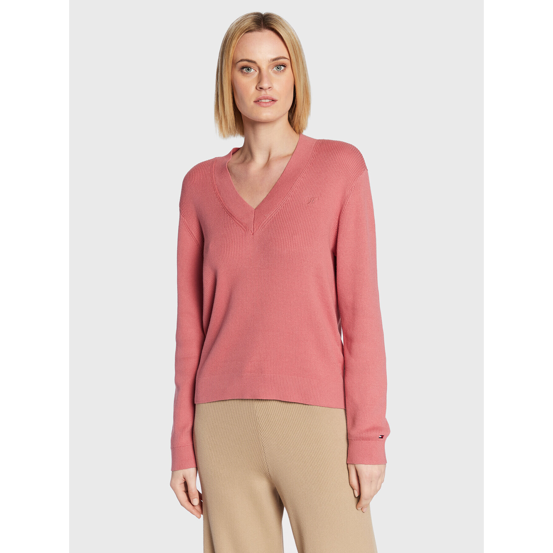 Tommy Hilfiger Пуловер Soft Rib WW0WW34894 Розов Regular Fit - Pepit.bg