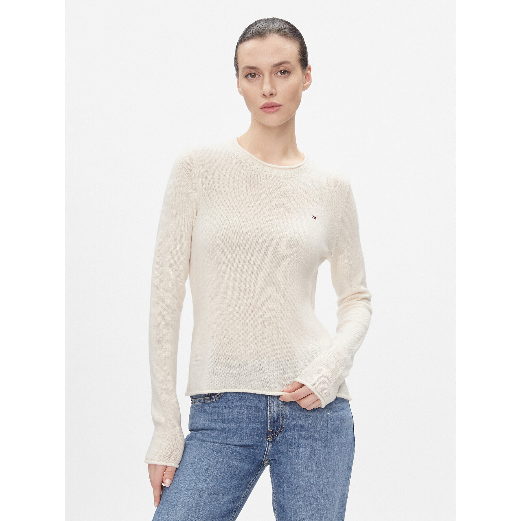 Tommy Hilfiger Пуловер Soft Wool C-Nk Sweater WW0WW40264 Жълт Regular Fit - Pepit.bg