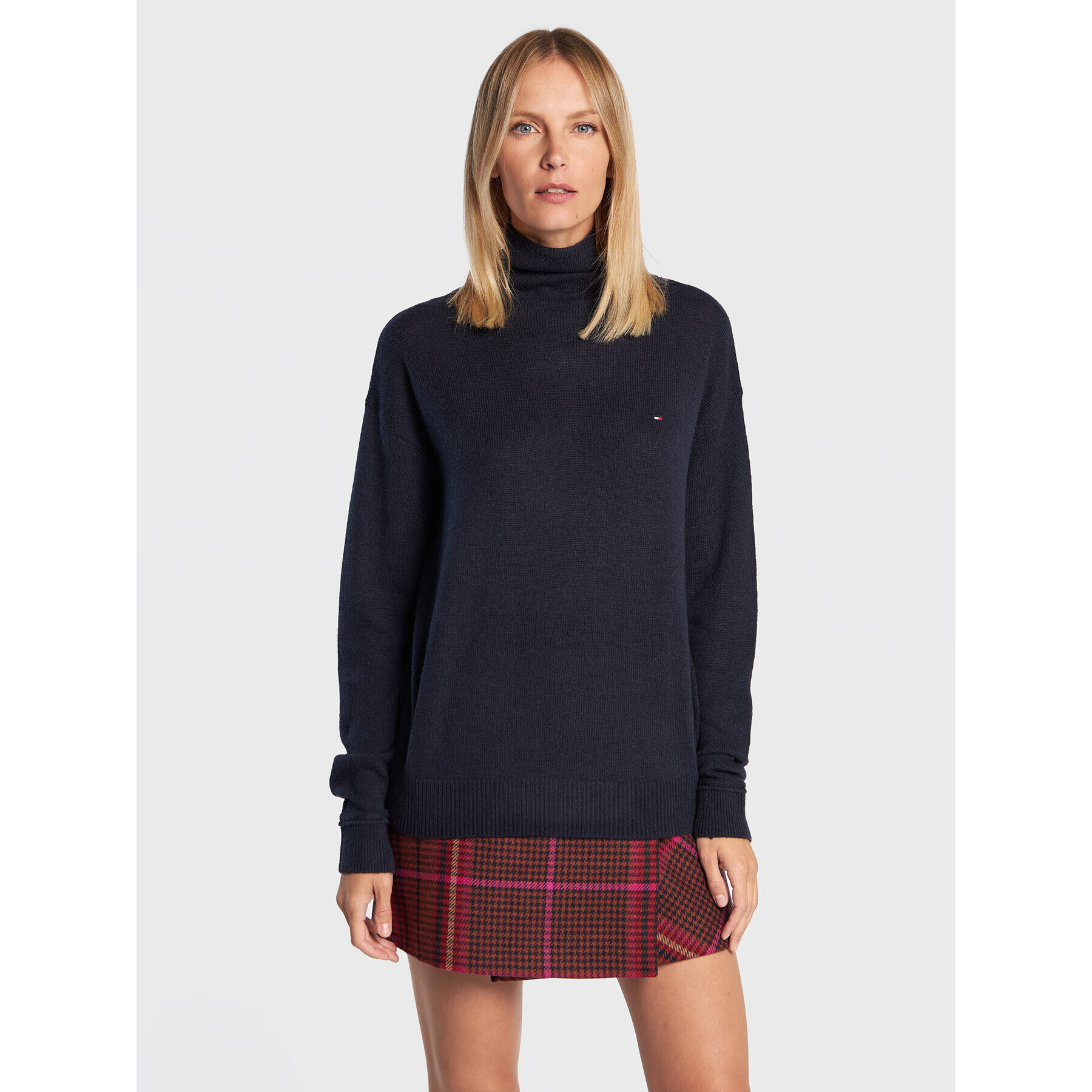 Tommy Hilfiger Пуловер Softwool WW0WW35770 Тъмносин Relaxed Fit - Pepit.bg