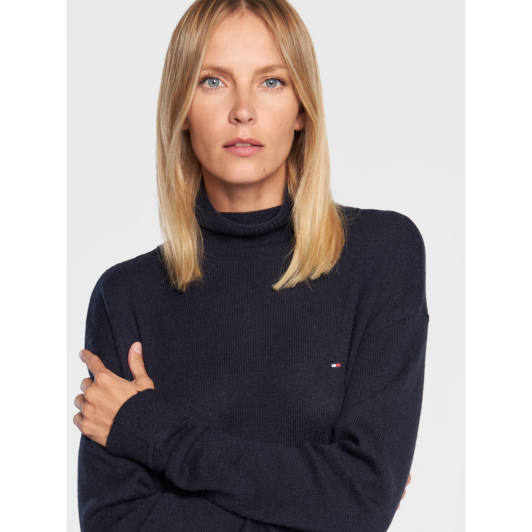 Tommy Hilfiger Пуловер Softwool WW0WW35770 Тъмносин Relaxed Fit - Pepit.bg