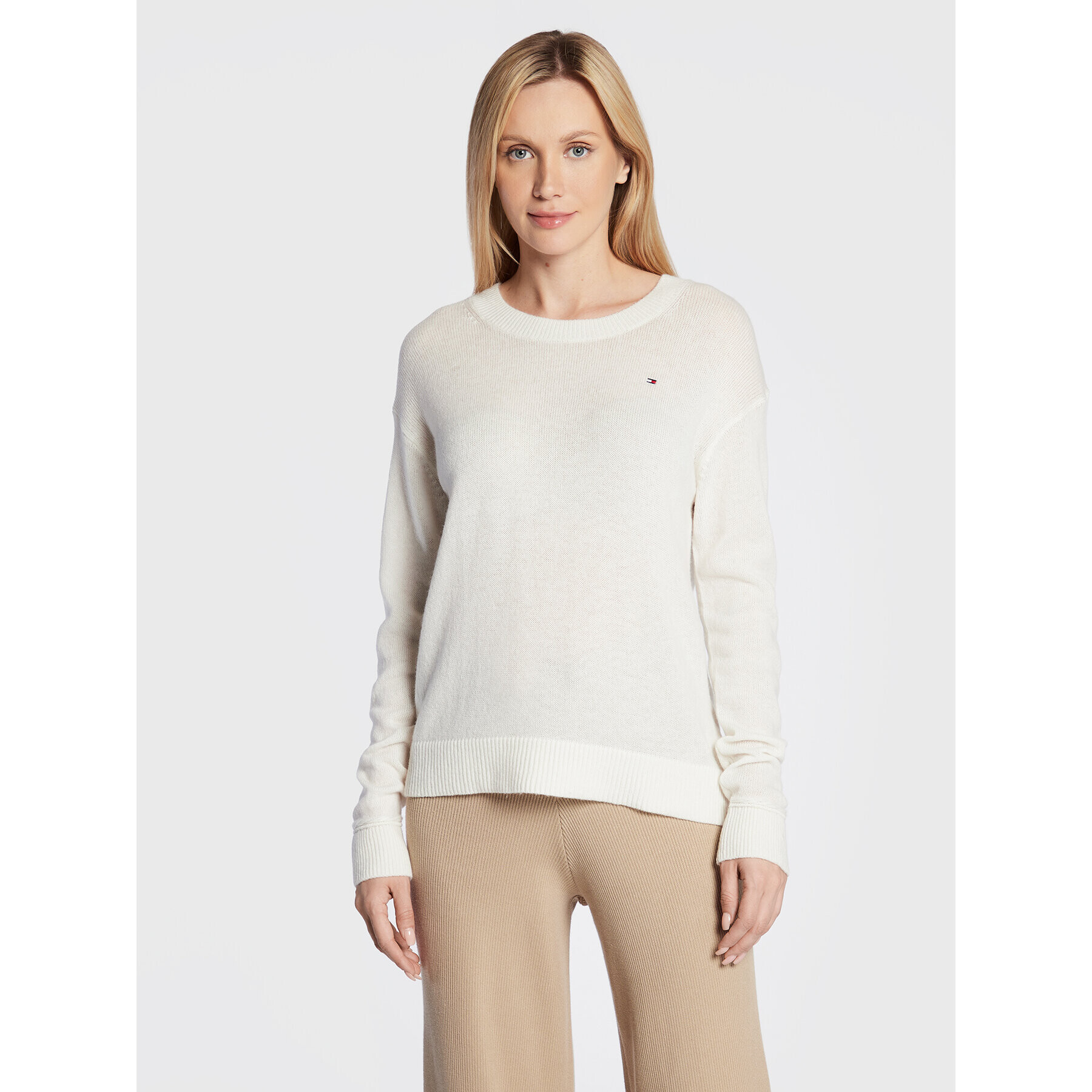 Tommy Hilfiger Пуловер Softwool WW0WW35882 Бежов Loose Fit - Pepit.bg