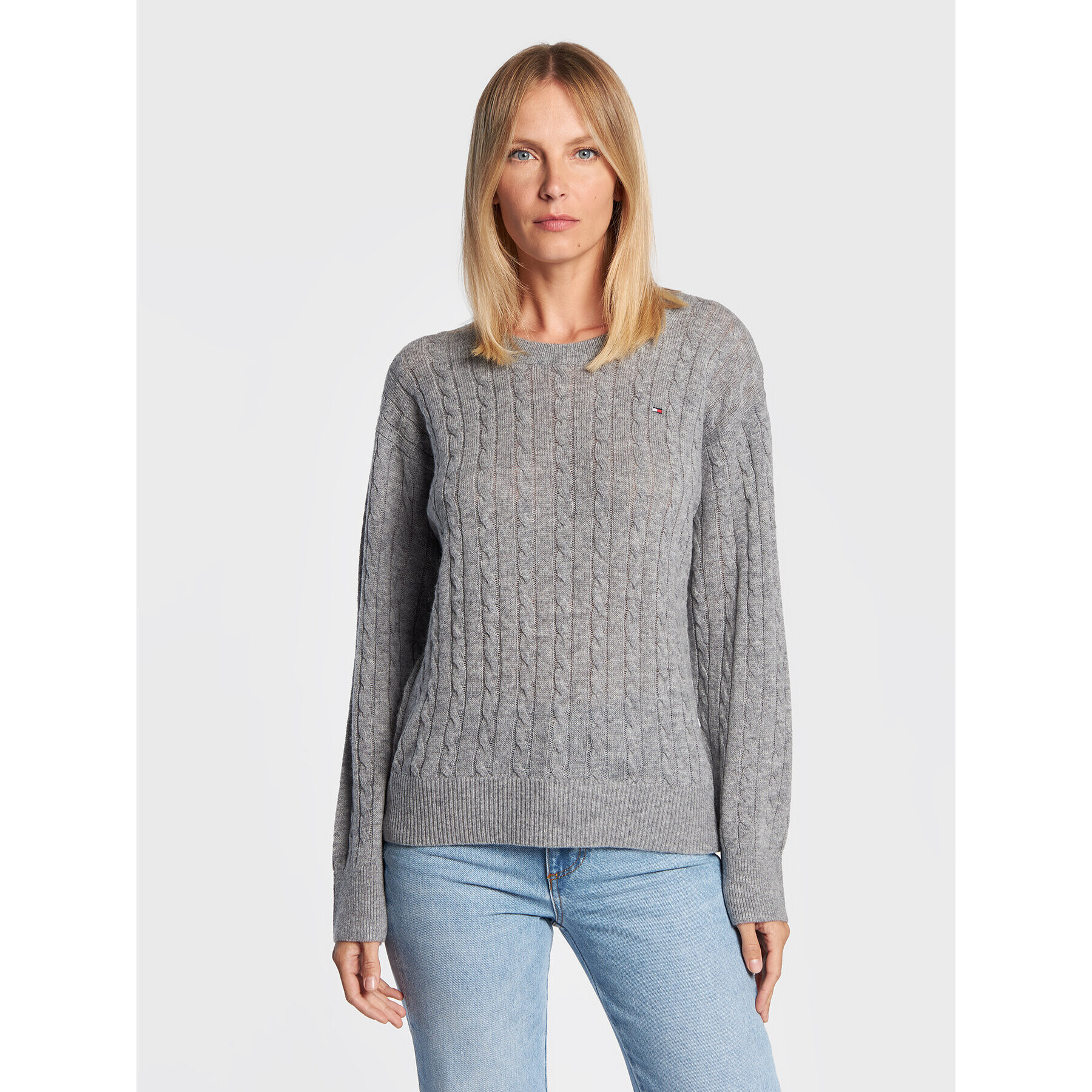 Tommy Hilfiger Пуловер Softwool WW0WW36154 Сив Relaxed Fit - Pepit.bg
