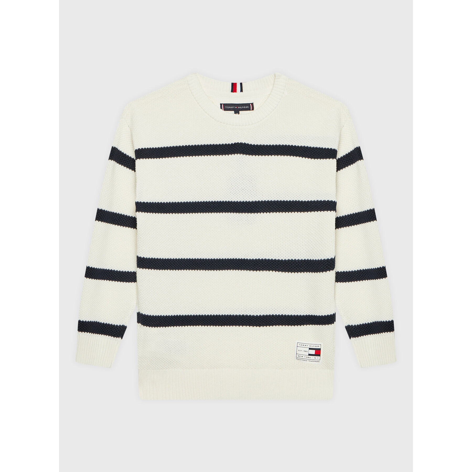 Tommy Hilfiger Пуловер Structure Rugby KB0KB07497 Бял Regular Fit - Pepit.bg